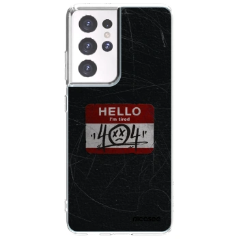 Picasee Samsung Galaxy S21 Ultra 5G G998B Hülle - Transparentes Silikon - HELLO 404