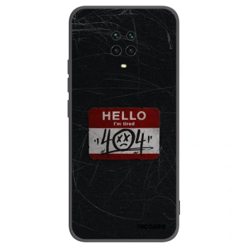 Picasee Xiaomi Redmi Note 9S Hülle - Schwarzes Silikon - HELLO 404