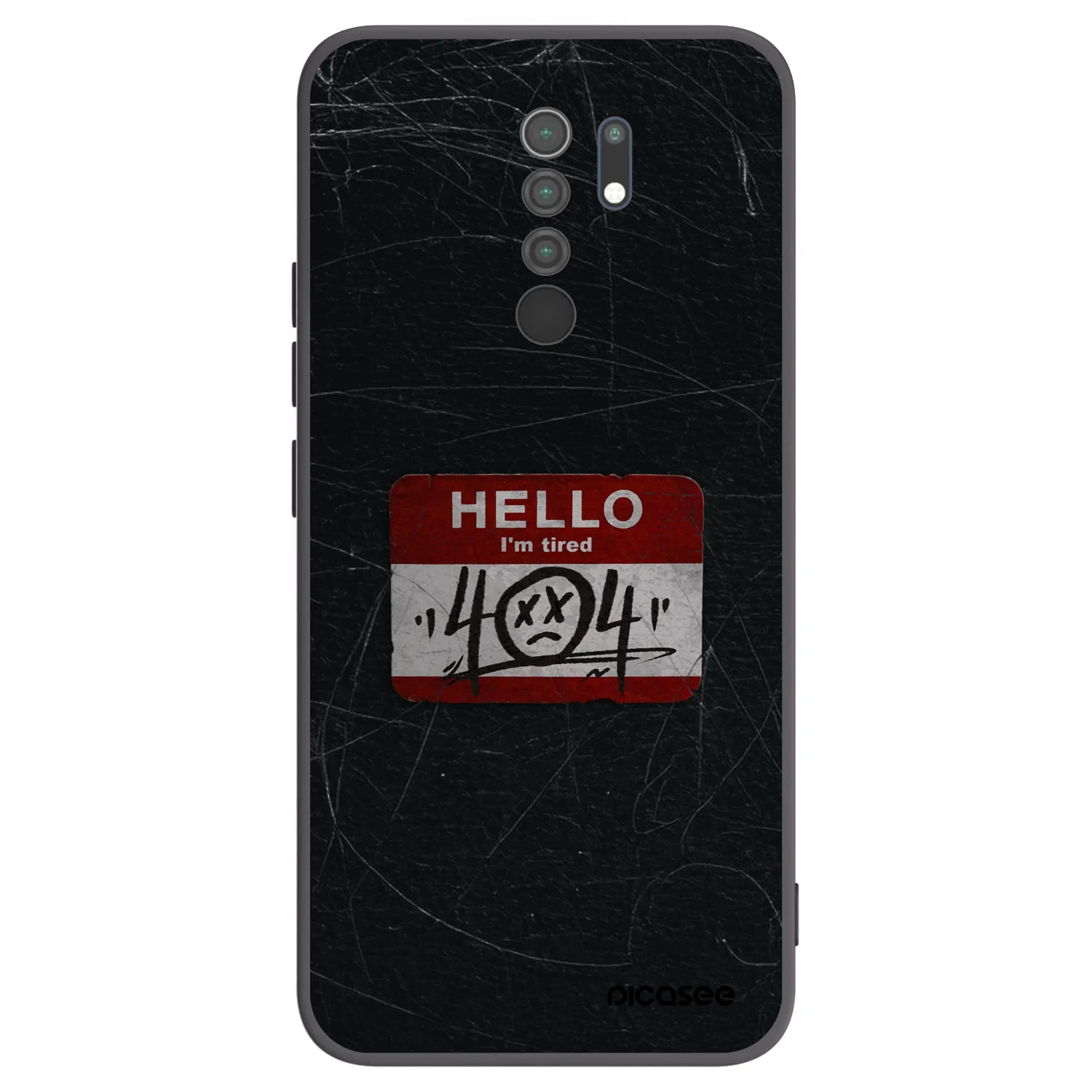 Picasee Xiaomi Redmi 9 Hülle - Schwarzes Silikon - HELLO 404