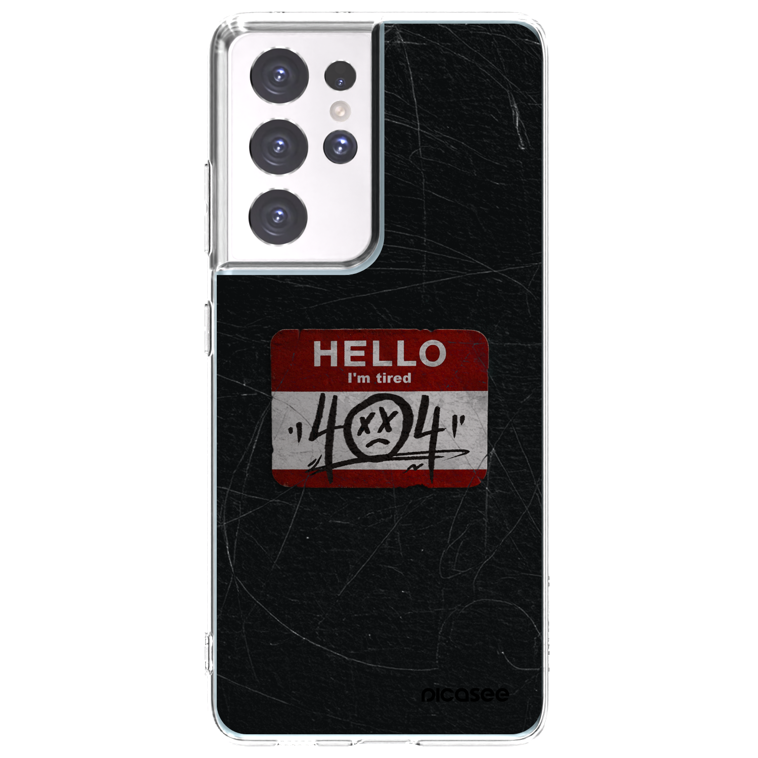 Picasee Samsung Galaxy S21 Ultra 5G G998B Hülle - Transparentes Silikon - HELLO 404