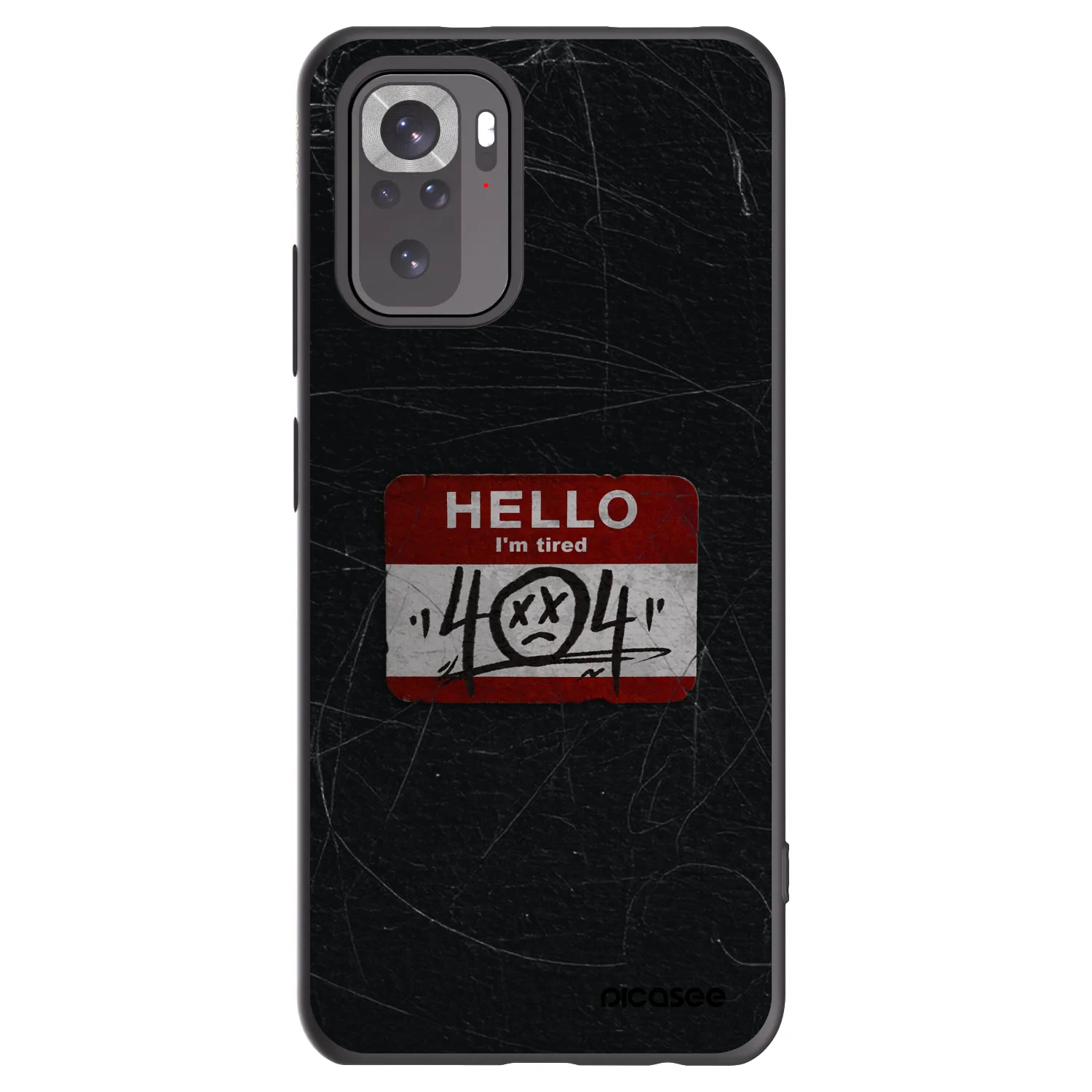 Picasee Xiaomi Redmi Note 10S Hülle - Schwarzes Silikon - HELLO 404