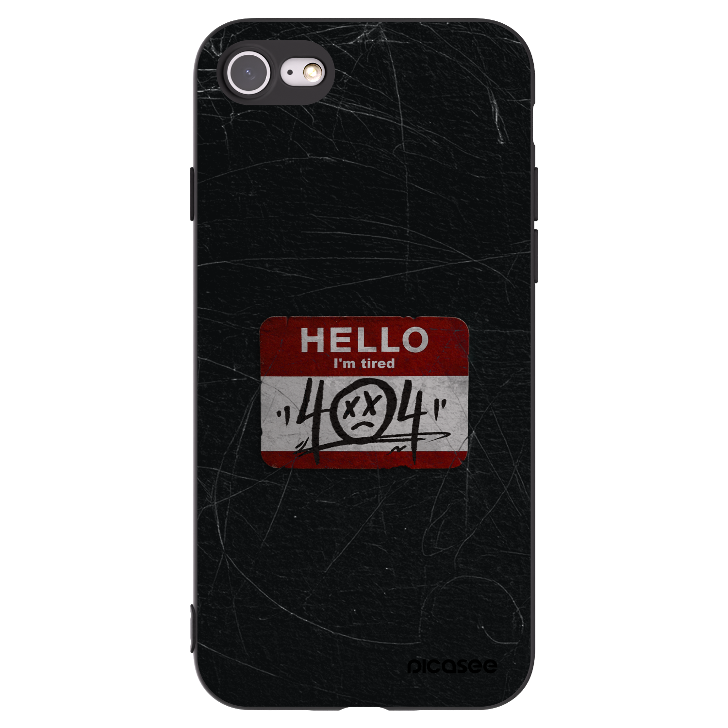 Picasee Apple iPhone 8 Hülle - Schwarzes Silikon - HELLO 404