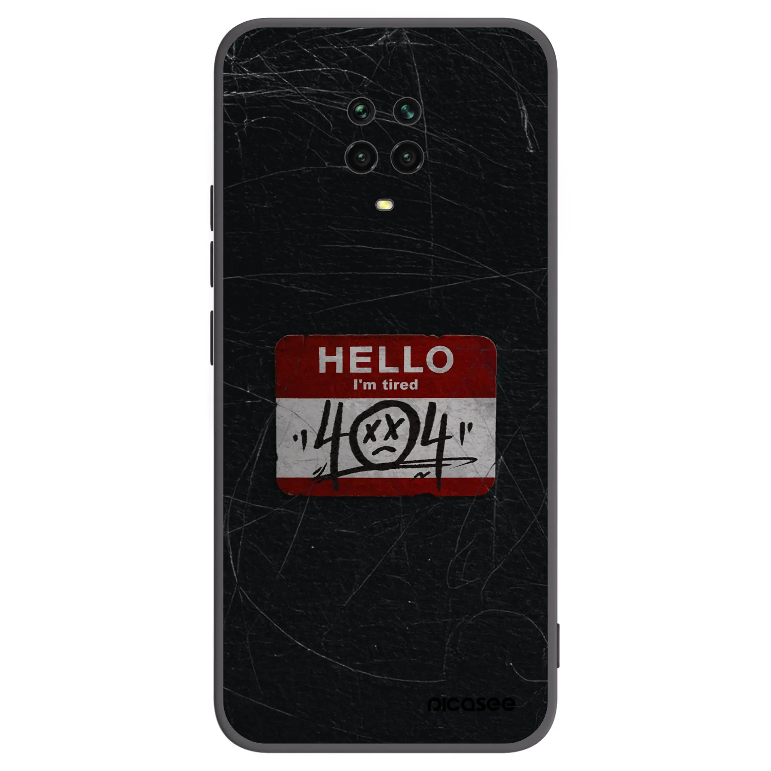Picasee Xiaomi Redmi Note 9S Hülle - Schwarzes Silikon - HELLO 404