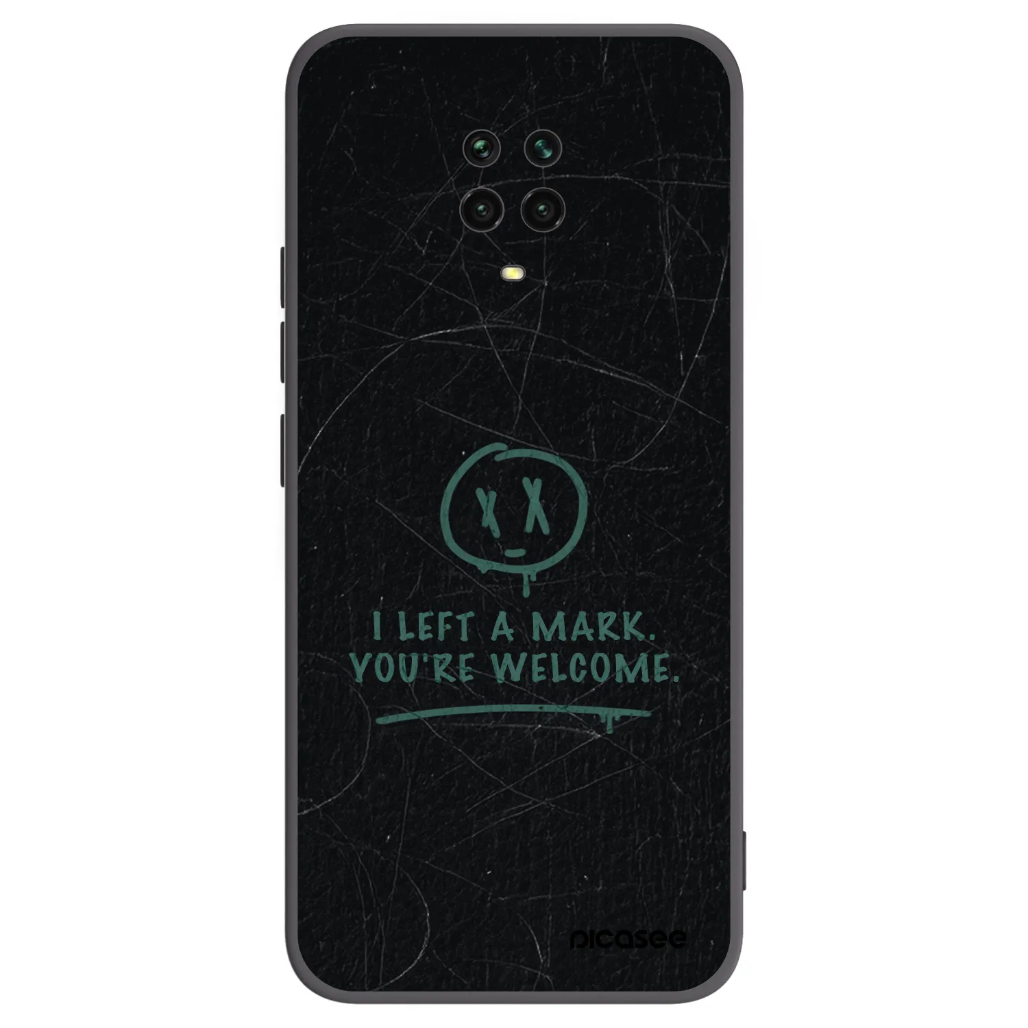 Picasee Xiaomi Redmi Note 9S Hülle - Schwarzes Silikon - LEFT A MARK