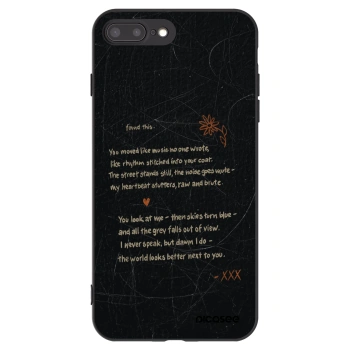 Picasee Apple iPhone 8 Plus Hülle - Schwarzes Silikon - POET