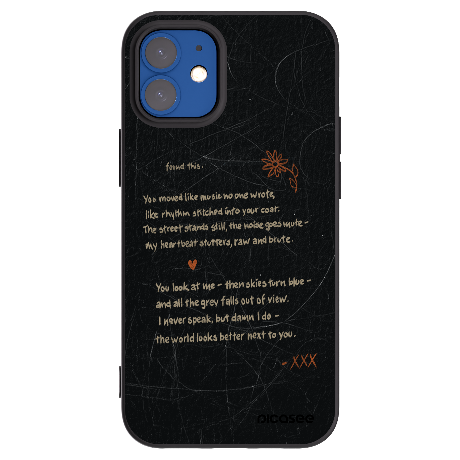 Picasee Apple iPhone 12 mini Hülle - Schwarzes Silikon - POET