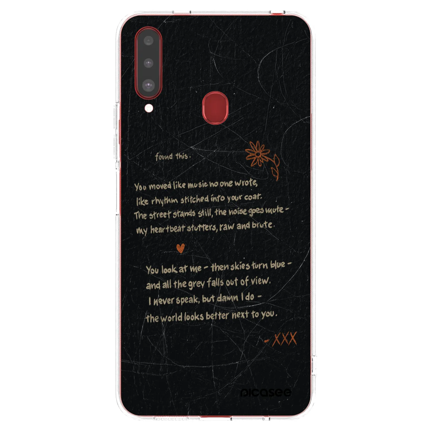 Picasee Samsung Galaxy A20s Hülle - Transparentes Silikon - POET