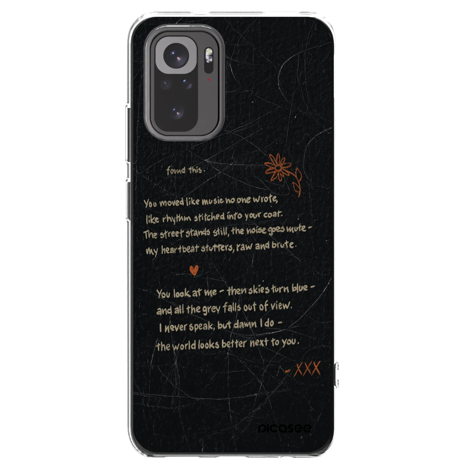 Picasee Xiaomi Redmi Note 10 Hülle - Transparentes Silikon - POET