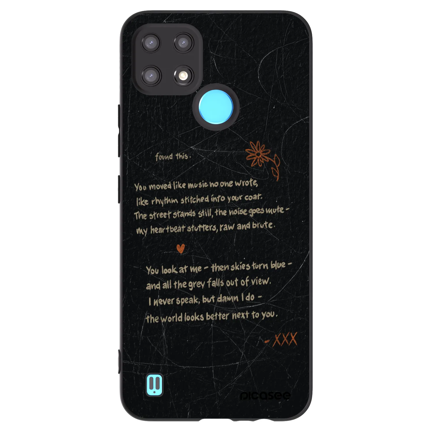 Picasee Realme C21 Hülle - Schwarzes Silikon - POET