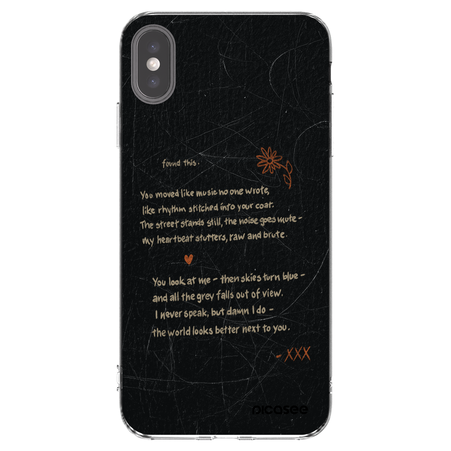 Picasee Apple iPhone XS Max Hülle - Transparentes Silikon - POET