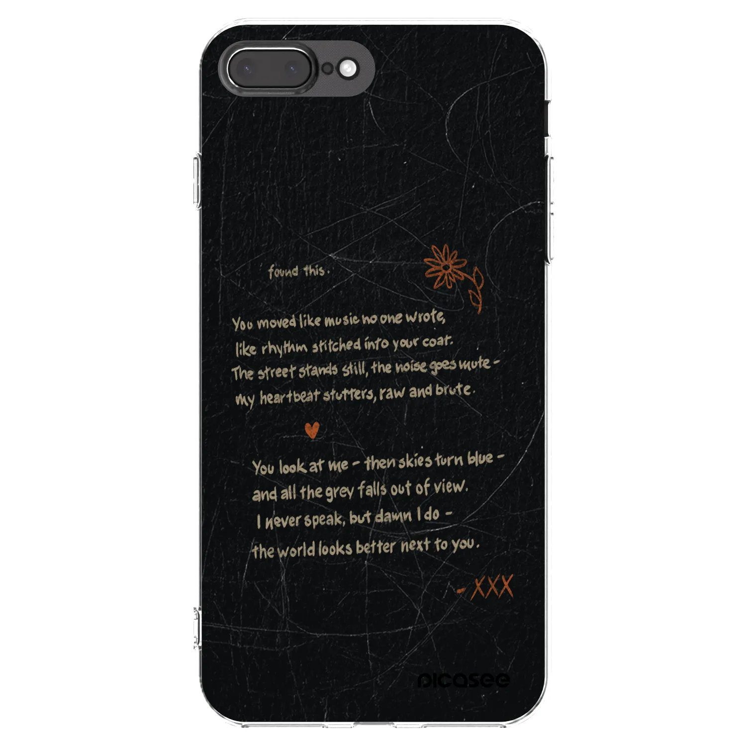 Picasee Apple iPhone 7 Plus Hülle - Transparentes Silikon - POET