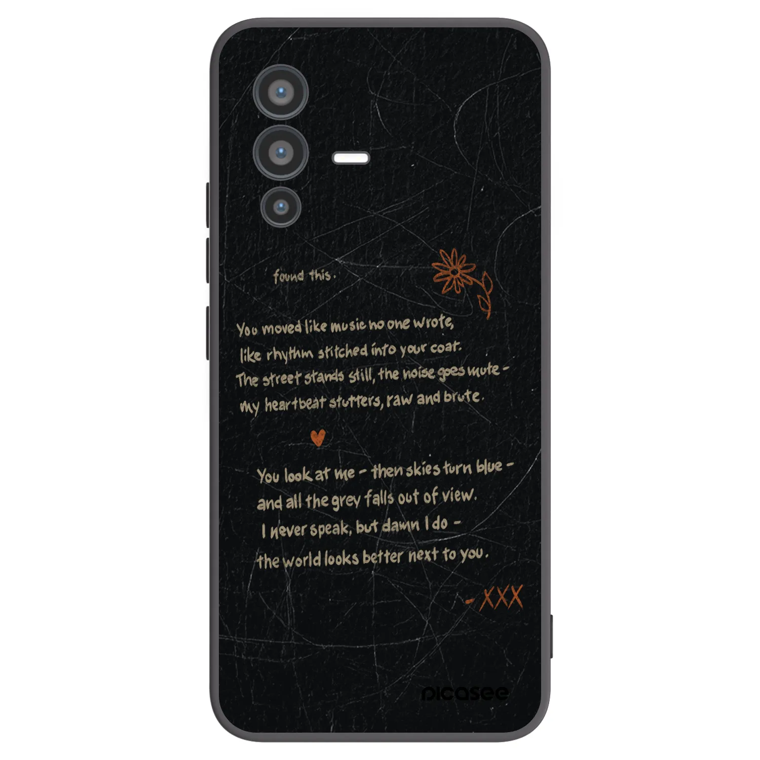 Picasee Vivo V23 5G Hülle - Schwarzes Silikon - POET