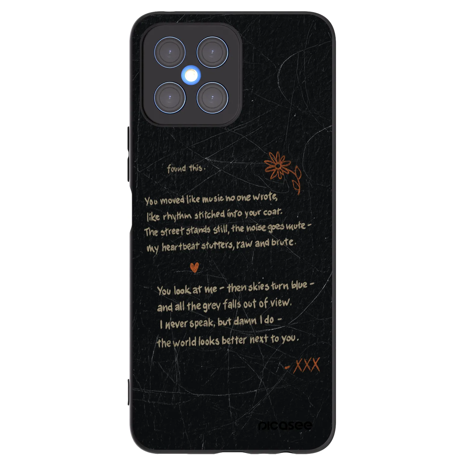 Picasee Honor X8 4G Hülle - Schwarzes Silikon - POET