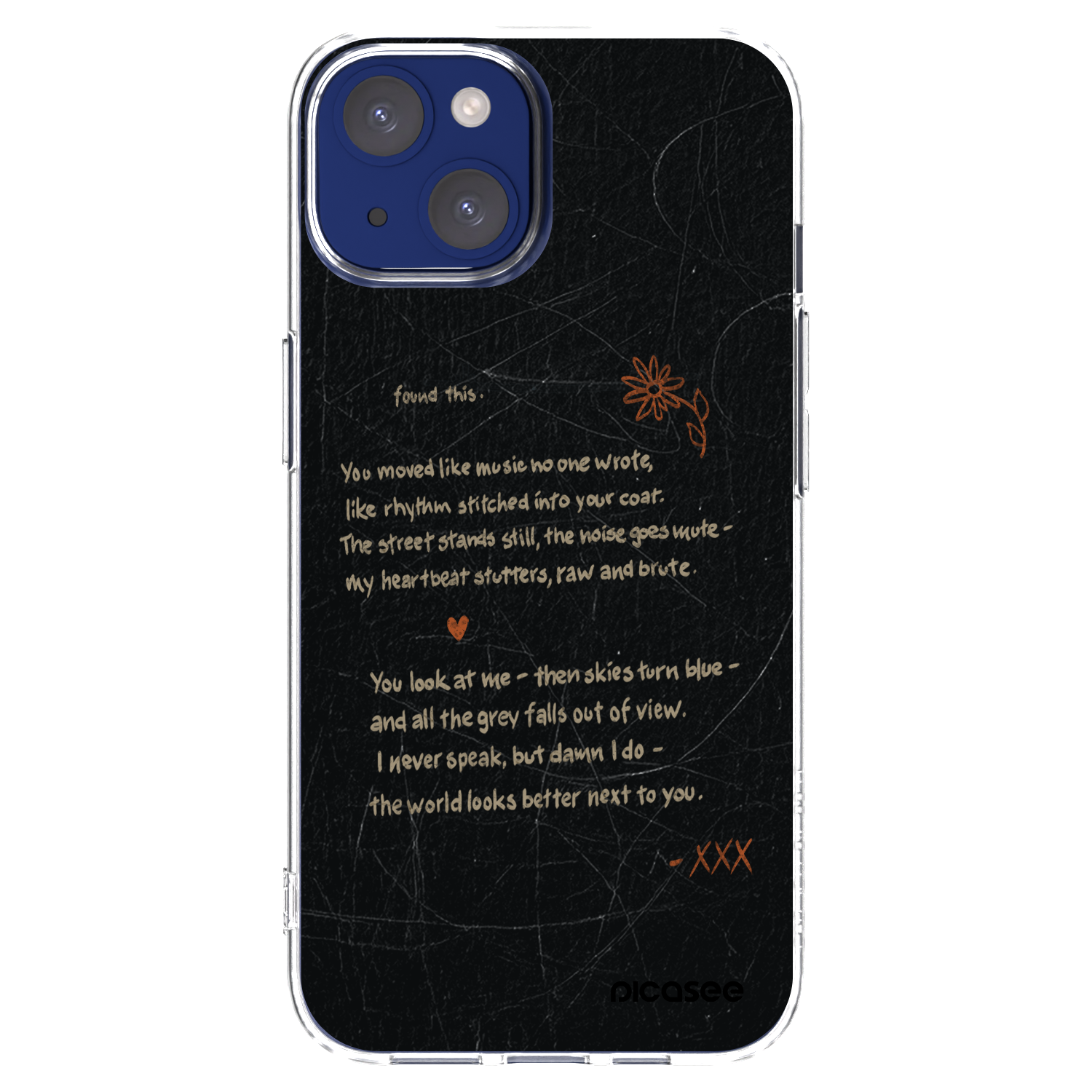 Picasee Apple iPhone 14 Hülle - Transparentes Silikon - POET