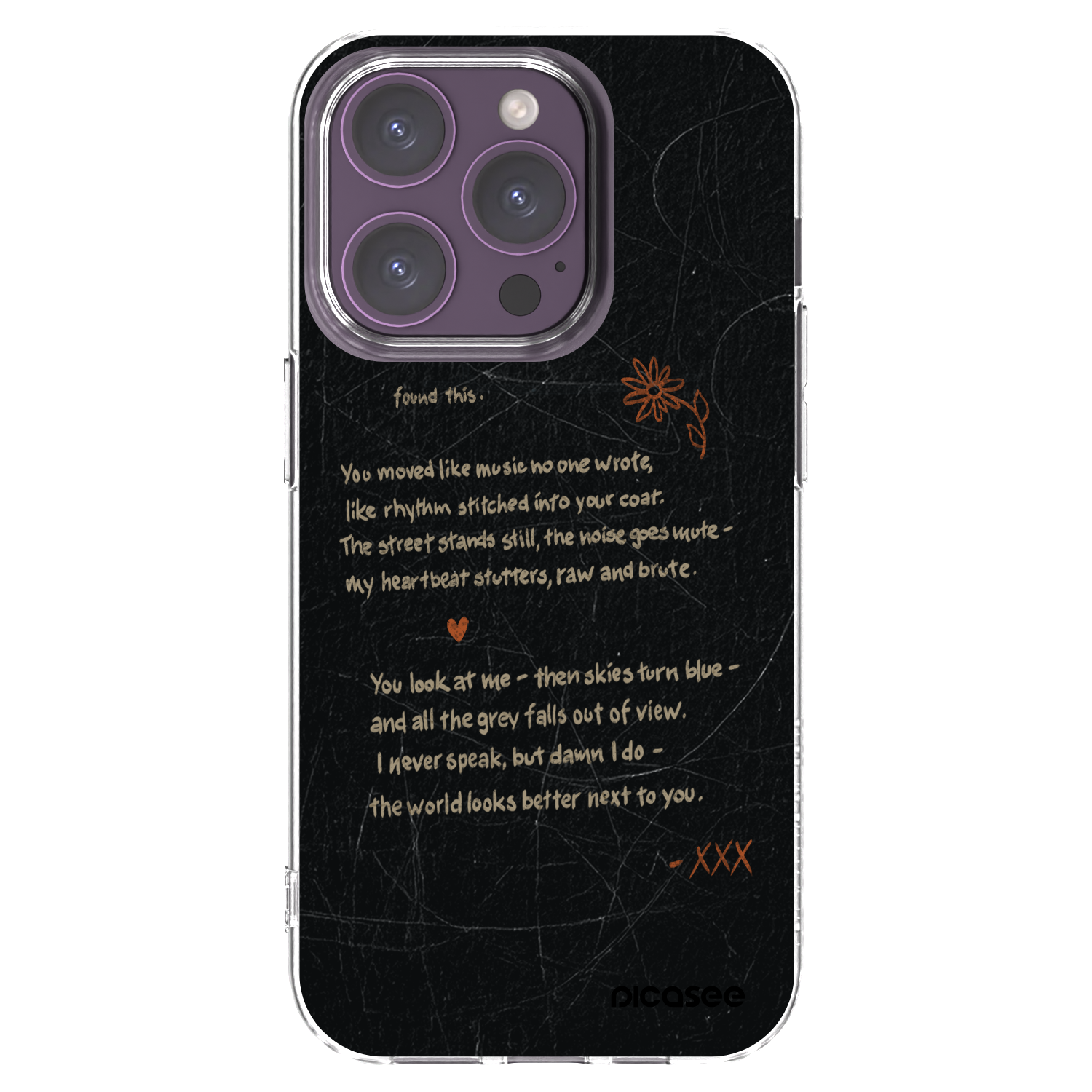 Picasee Apple iPhone 14 Pro Hülle - Transparentes Silikon - POET