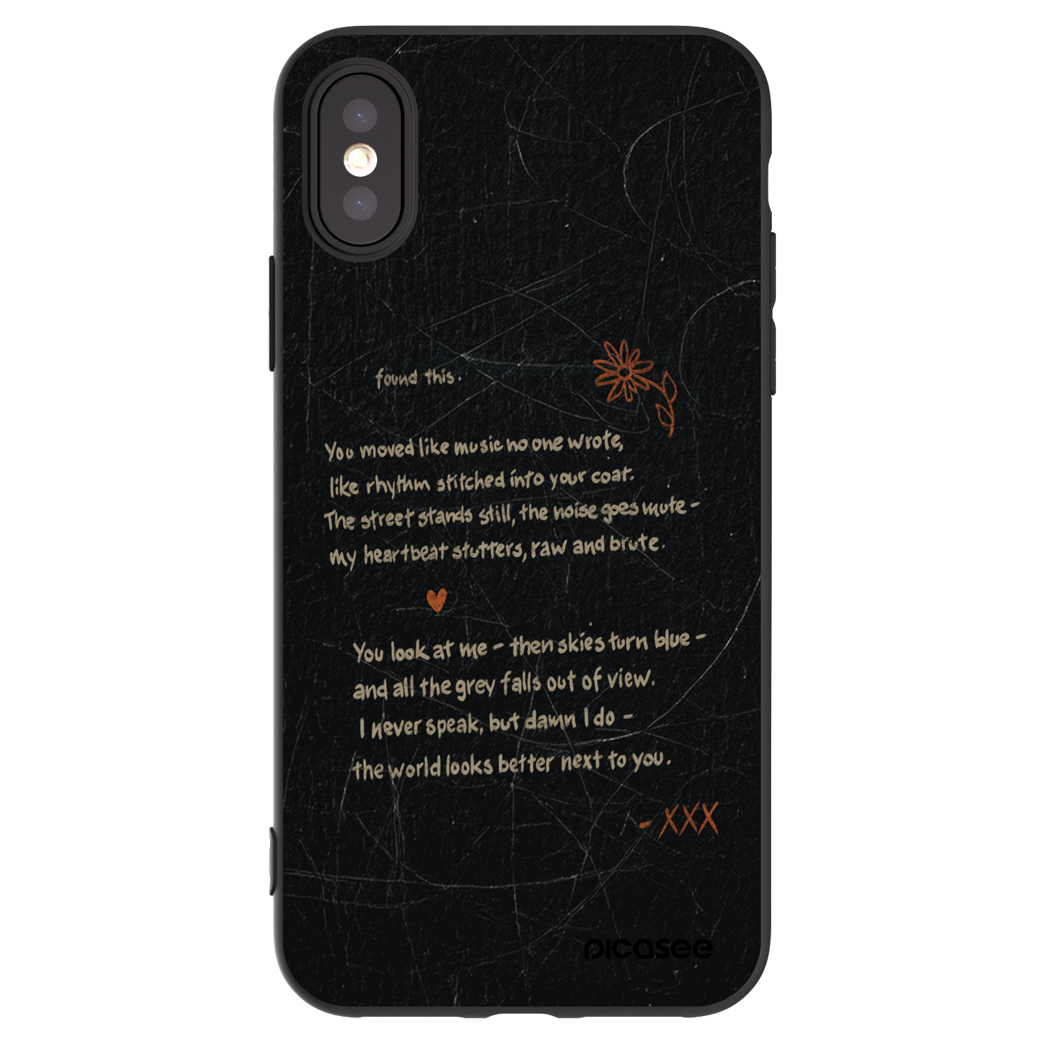 Picasee Apple iPhone X/XS Hülle - Schwarzes Silikon - POET