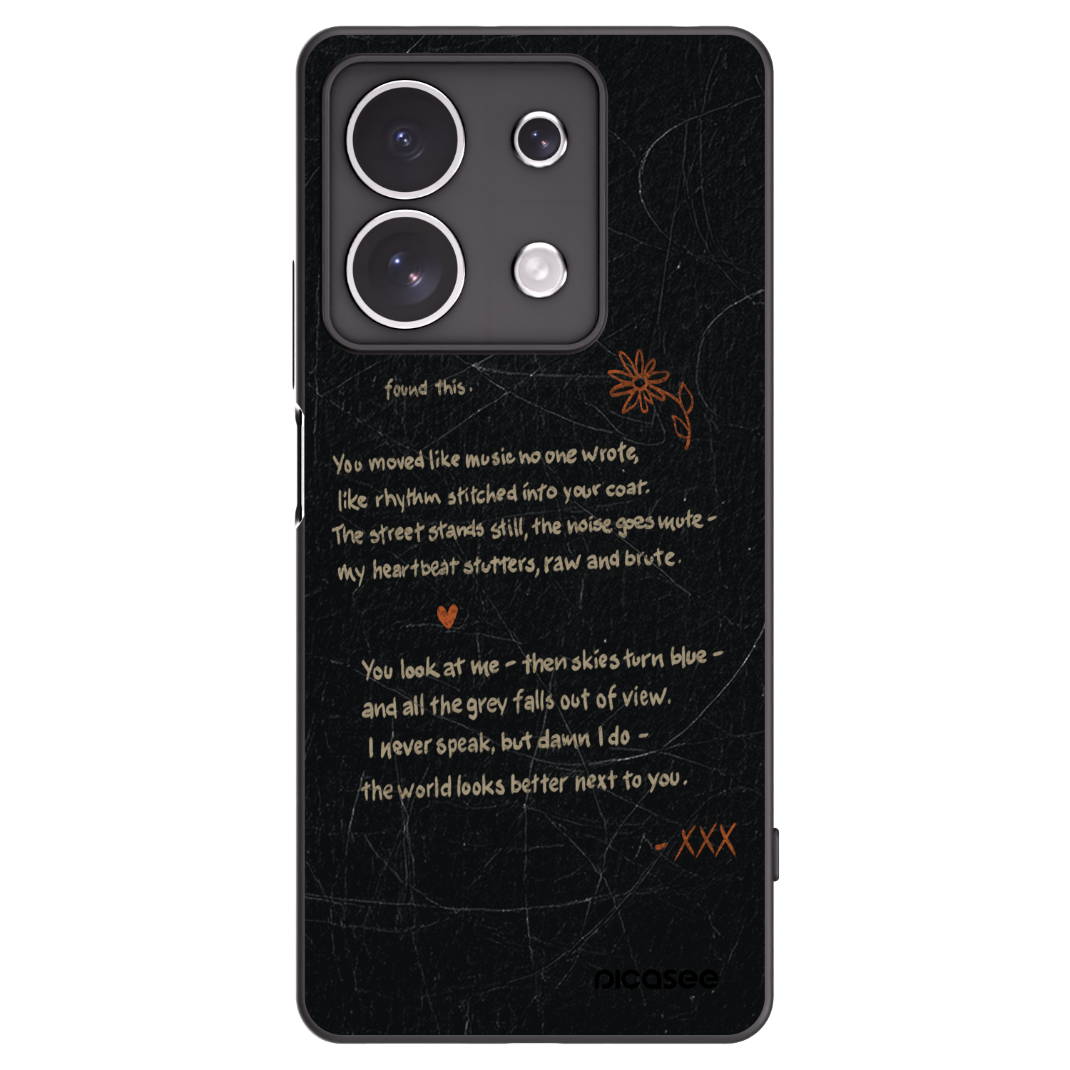 Picasee Xiaomi Redmi Note 13 4G Hülle - Schwarzes Silikon - POET