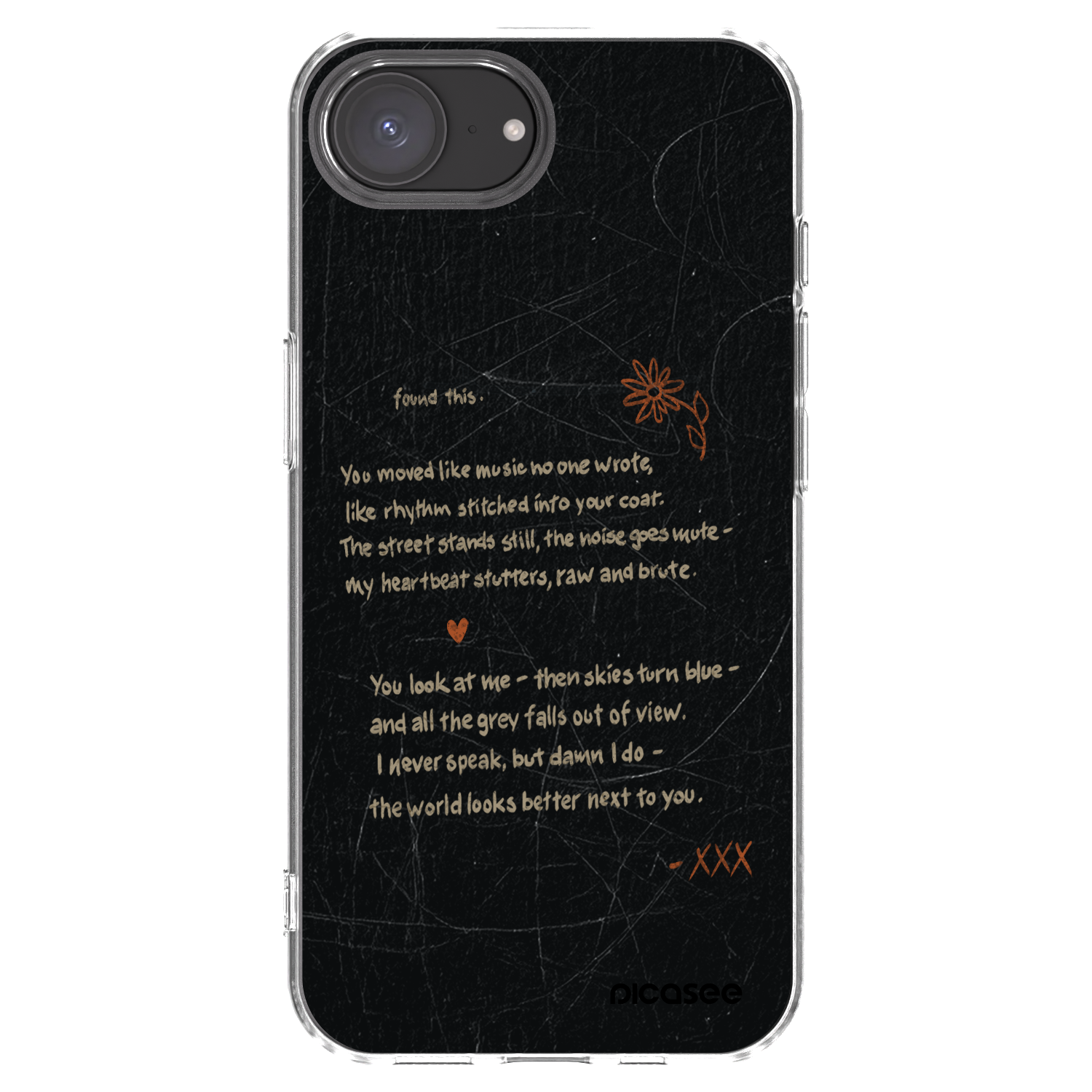Picasee Apple iPhone 16e Hülle - Transparentes Silikon - POET