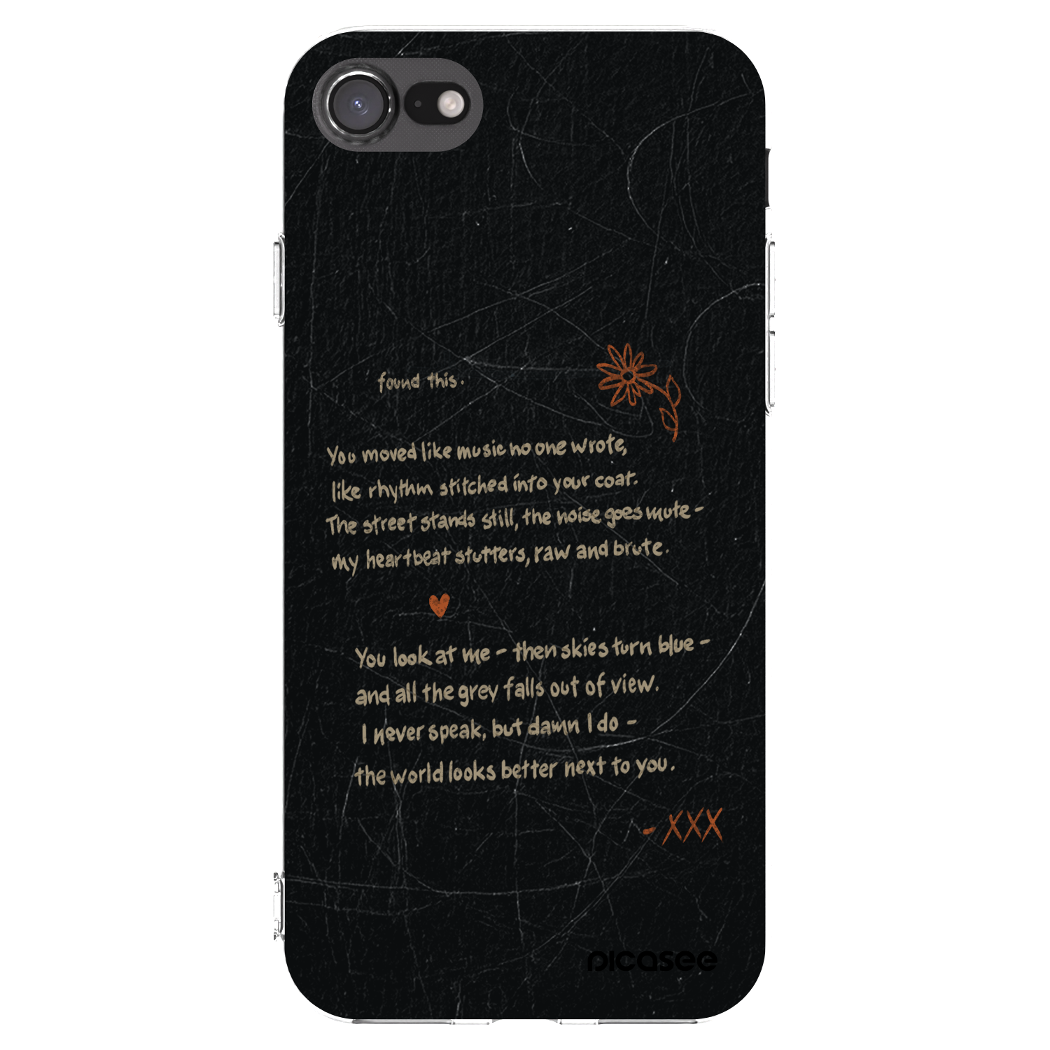 Picasee Apple iPhone 7 Hülle - Transparentes Silikon - POET