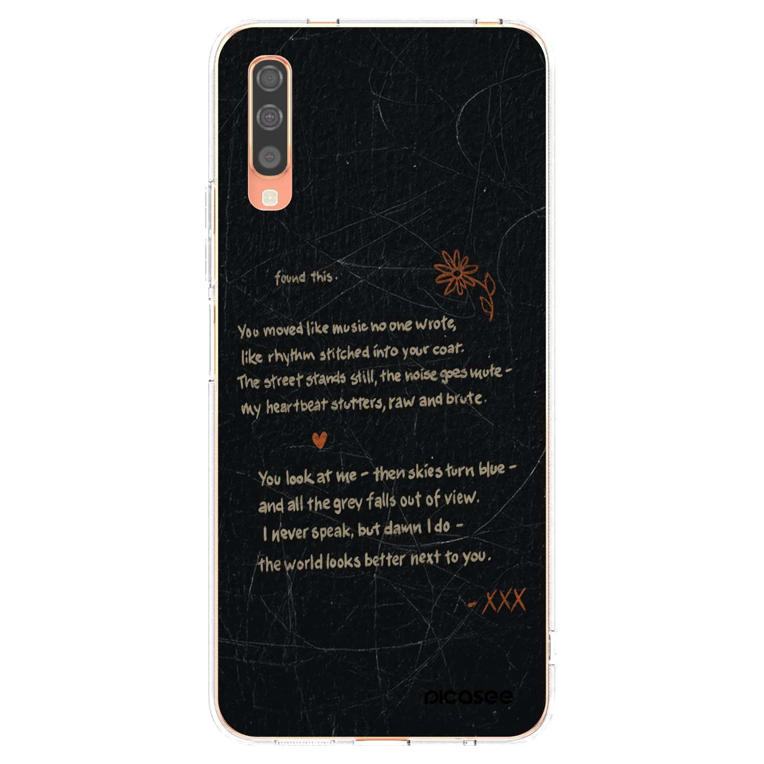 Picasee Samsung Galaxy A70 A705F Hülle - Transparentes Silikon - POET