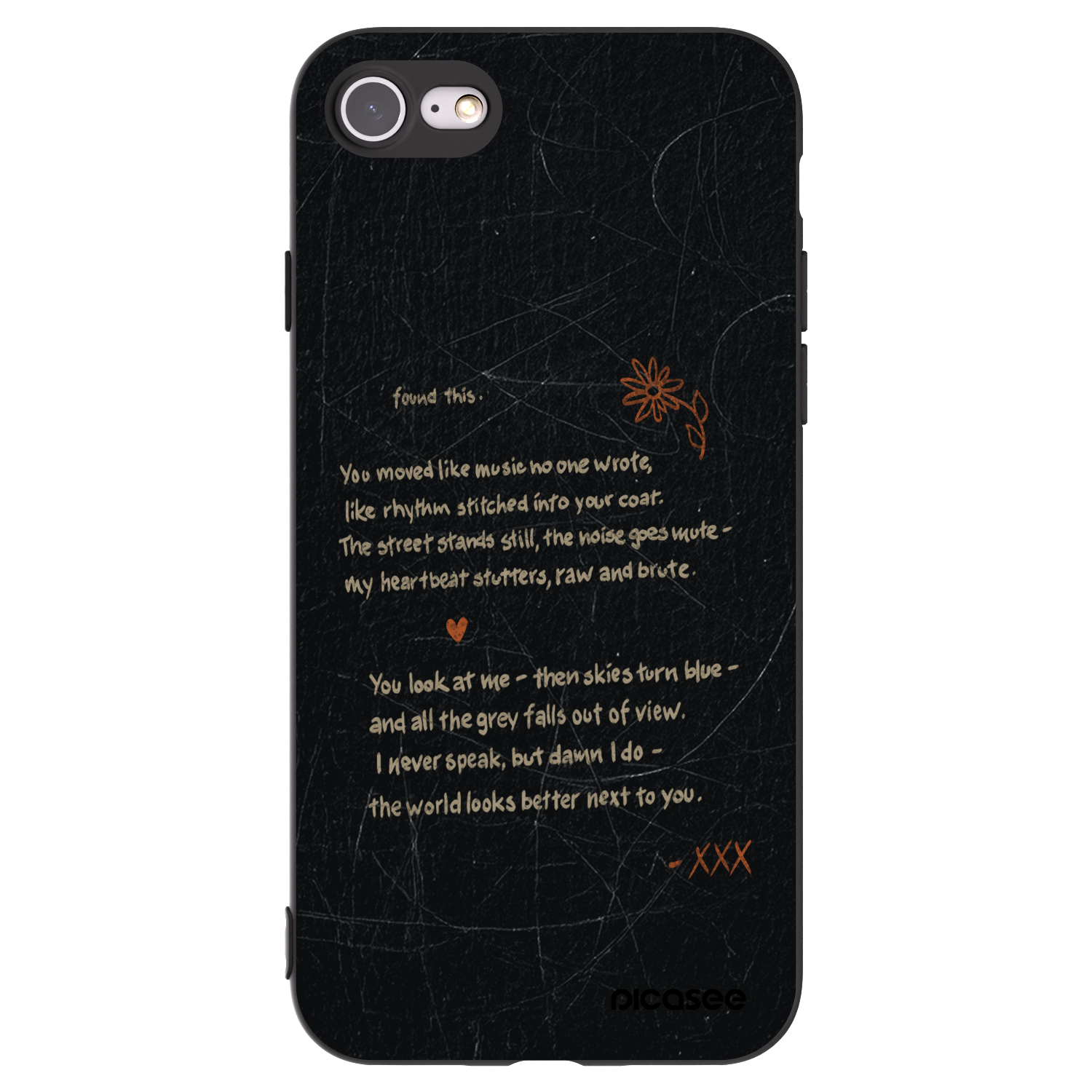 Picasee Apple iPhone SE 2020 Hülle - Schwarzes Silikon - POET