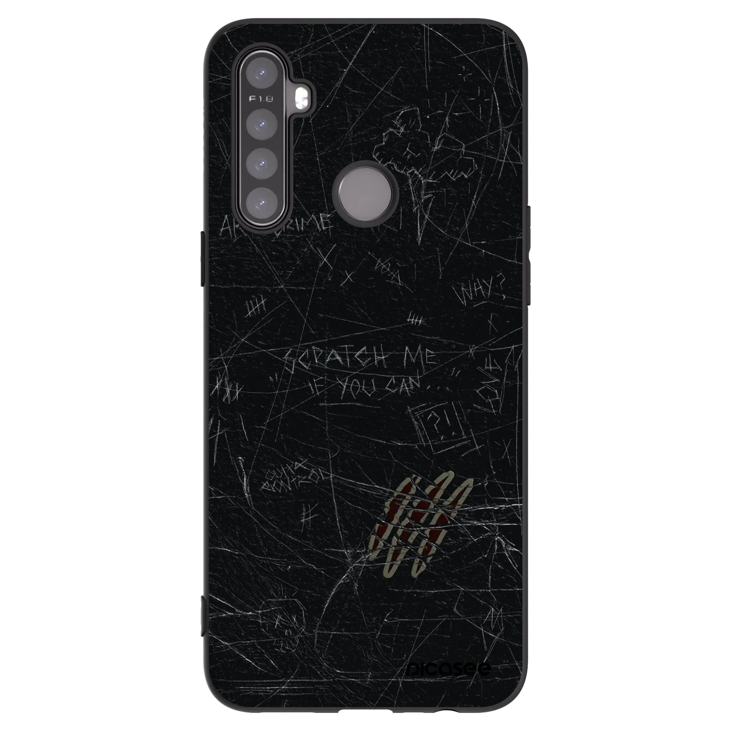 Picasee Realme 5 Hülle - Schwarzes Silikon - SCRATCH