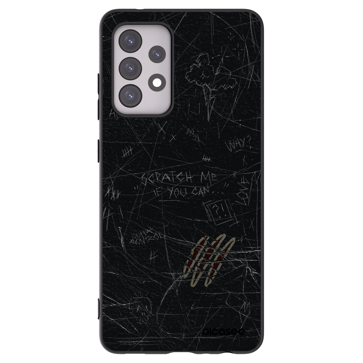 Picasee Samsung Galaxy A52 5G A525F Hülle - Schwarzes Silikon - SCRATCH