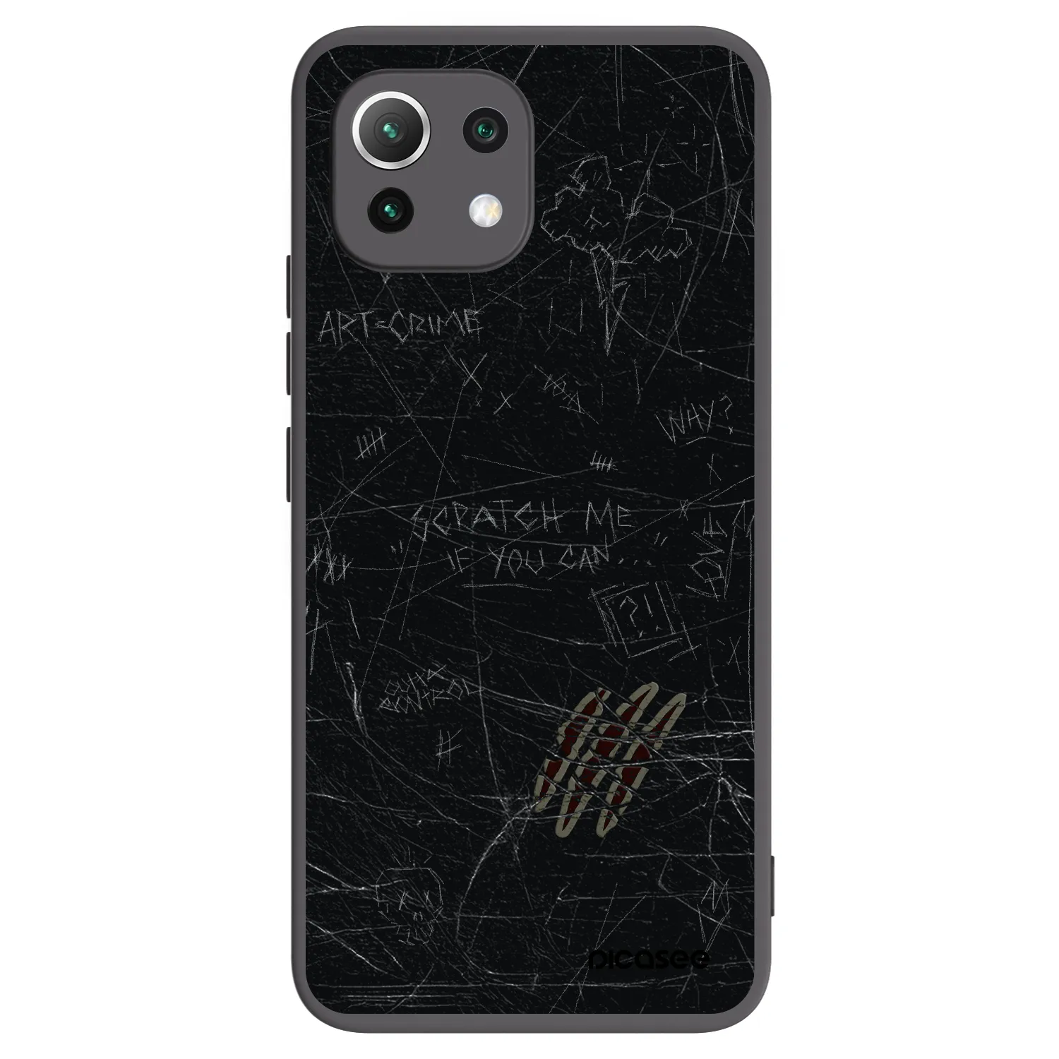 Picasee Xiaomi Mi 11 Lite Hülle - Schwarzes Silikon - SCRATCH