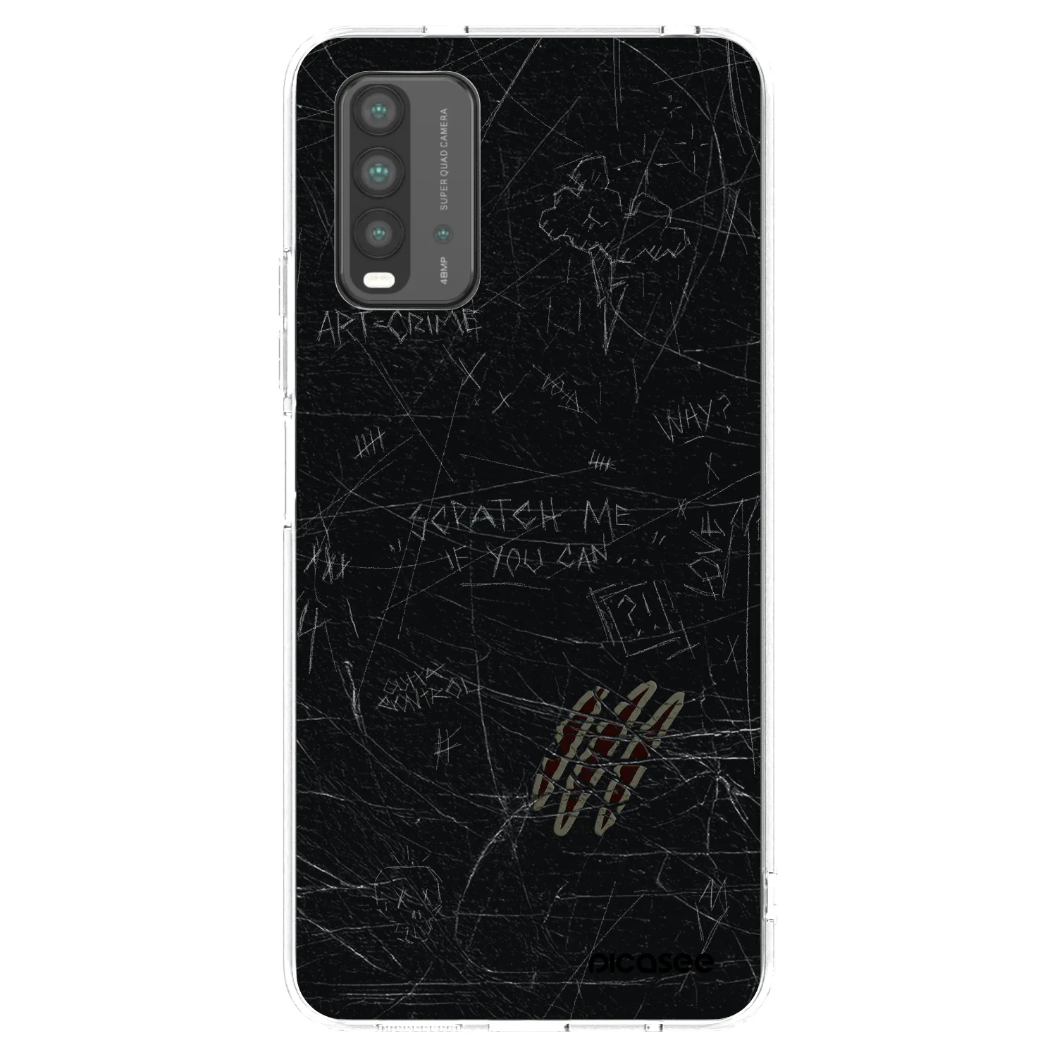 Picasee Xiaomi Redmi 9T Hülle - Schwarzes Silikon - SCRATCH