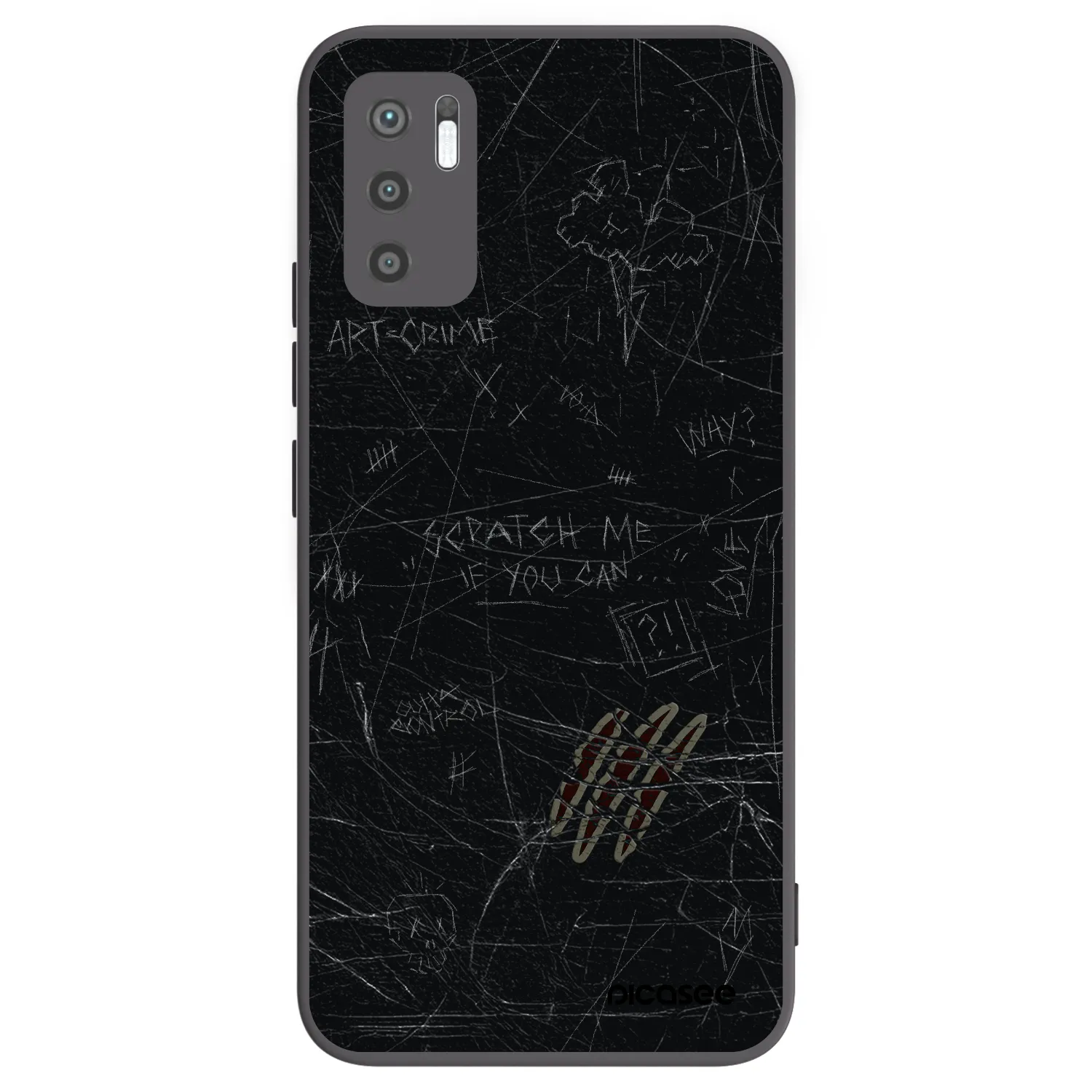 Picasee Xiaomi Redmi Note 10 5G Hülle - Schwarzes Silikon - SCRATCH