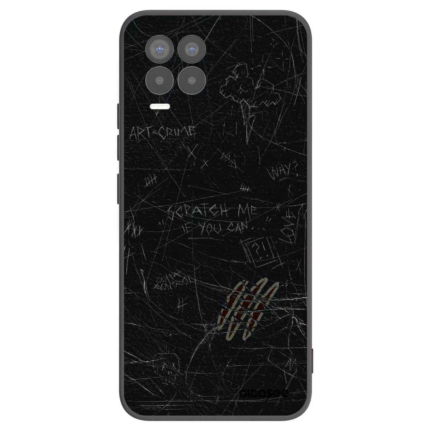 Picasee Realme 8 4G Hülle - Schwarzes Silikon - SCRATCH