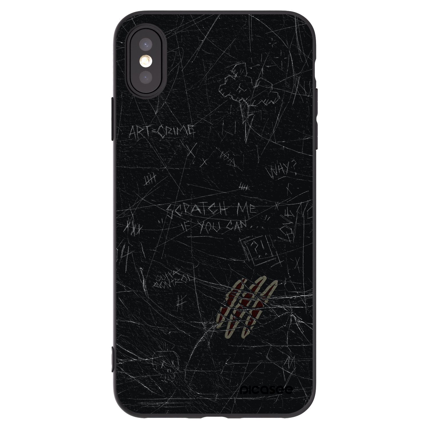 Picasee Apple iPhone XS Max Hülle - Schwarzes Silikon - SCRATCH