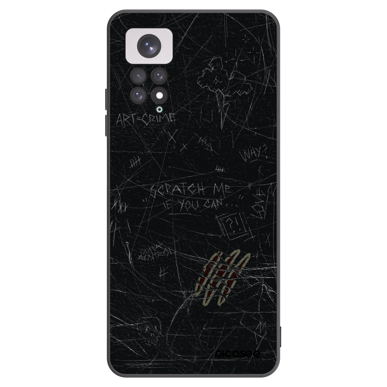Picasee Xiaomi Redmi Note 11 Hülle - Schwarzes Silikon - SCRATCH