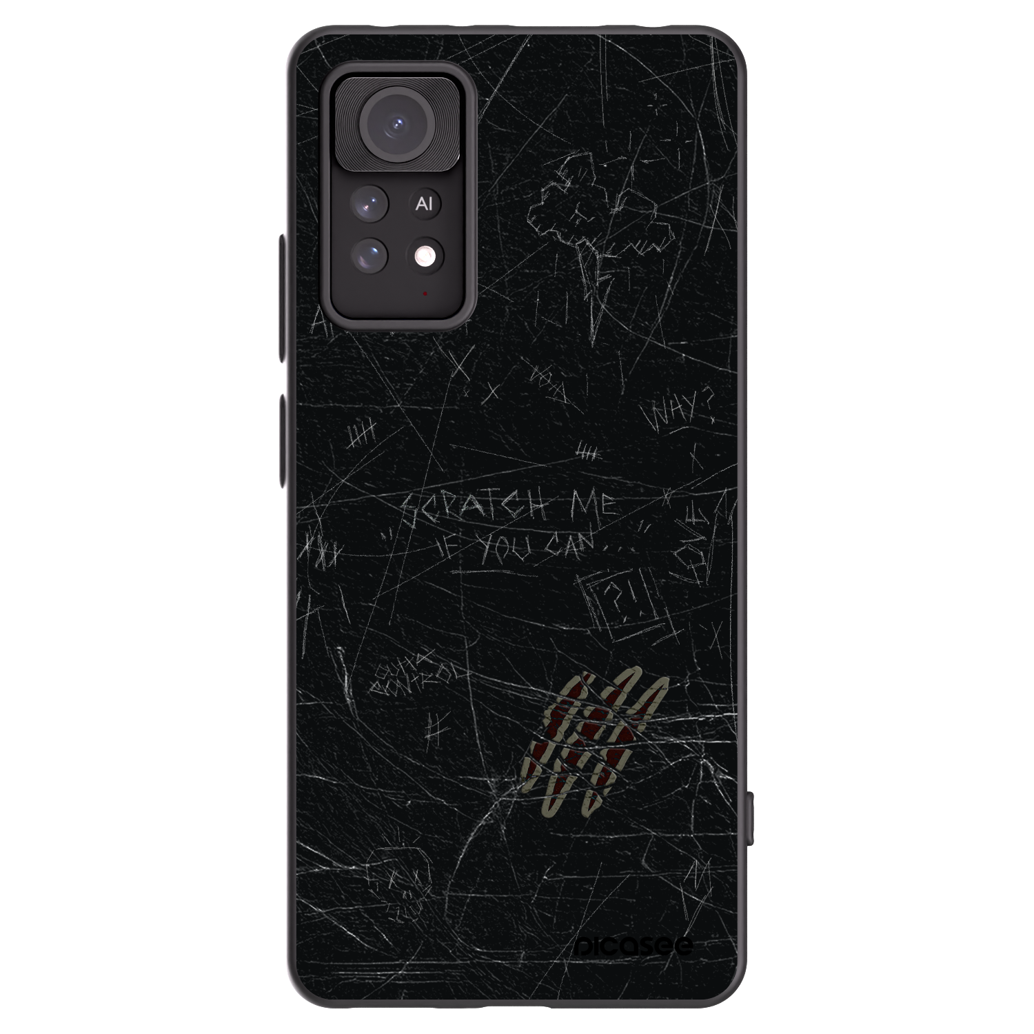 Picasee Xiaomi Redmi Note 11 Pro Hülle - Schwarzes Silikon - SCRATCH