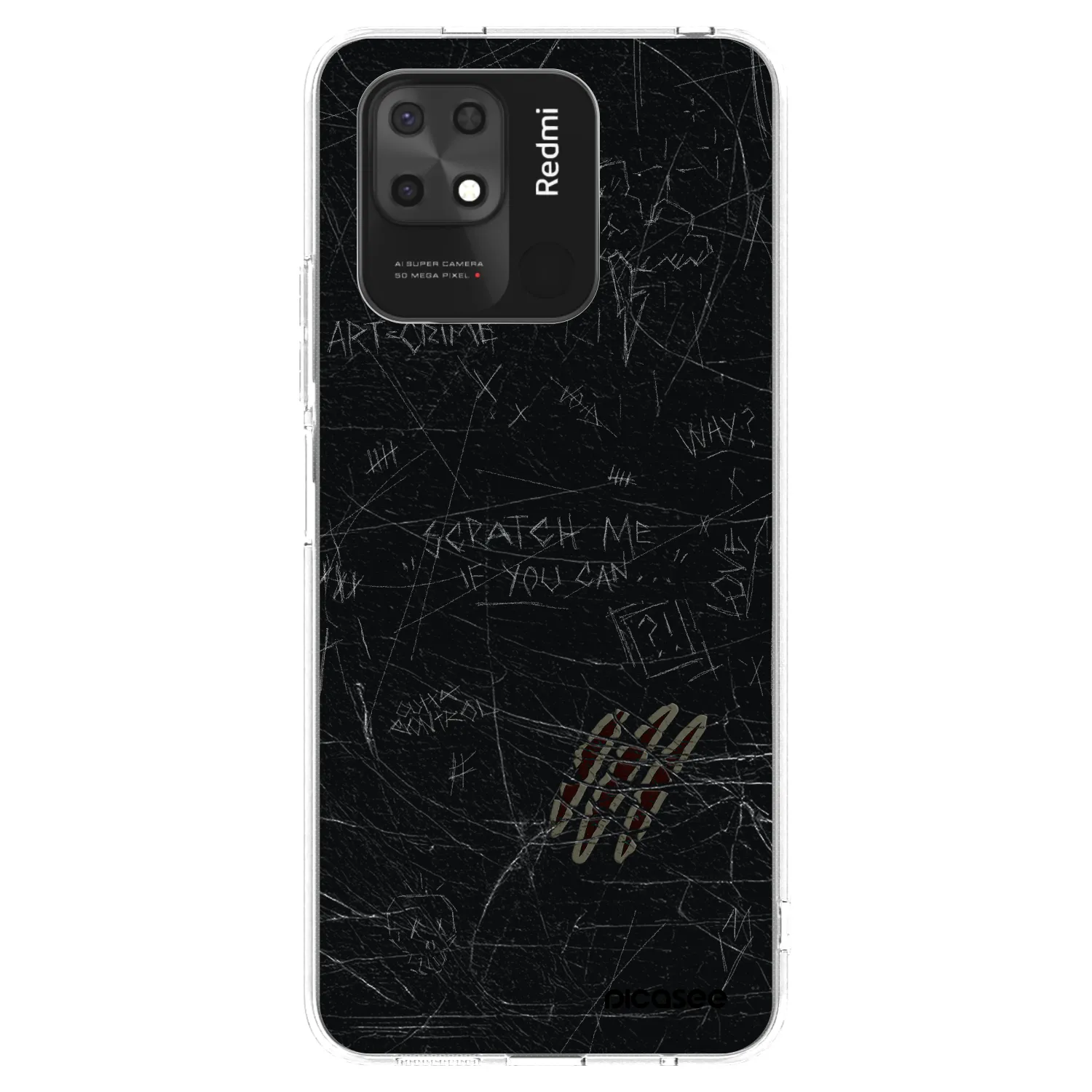 Picasee Xiaomi Redmi 10C Hülle - Transparentes Silikon - SCRATCH