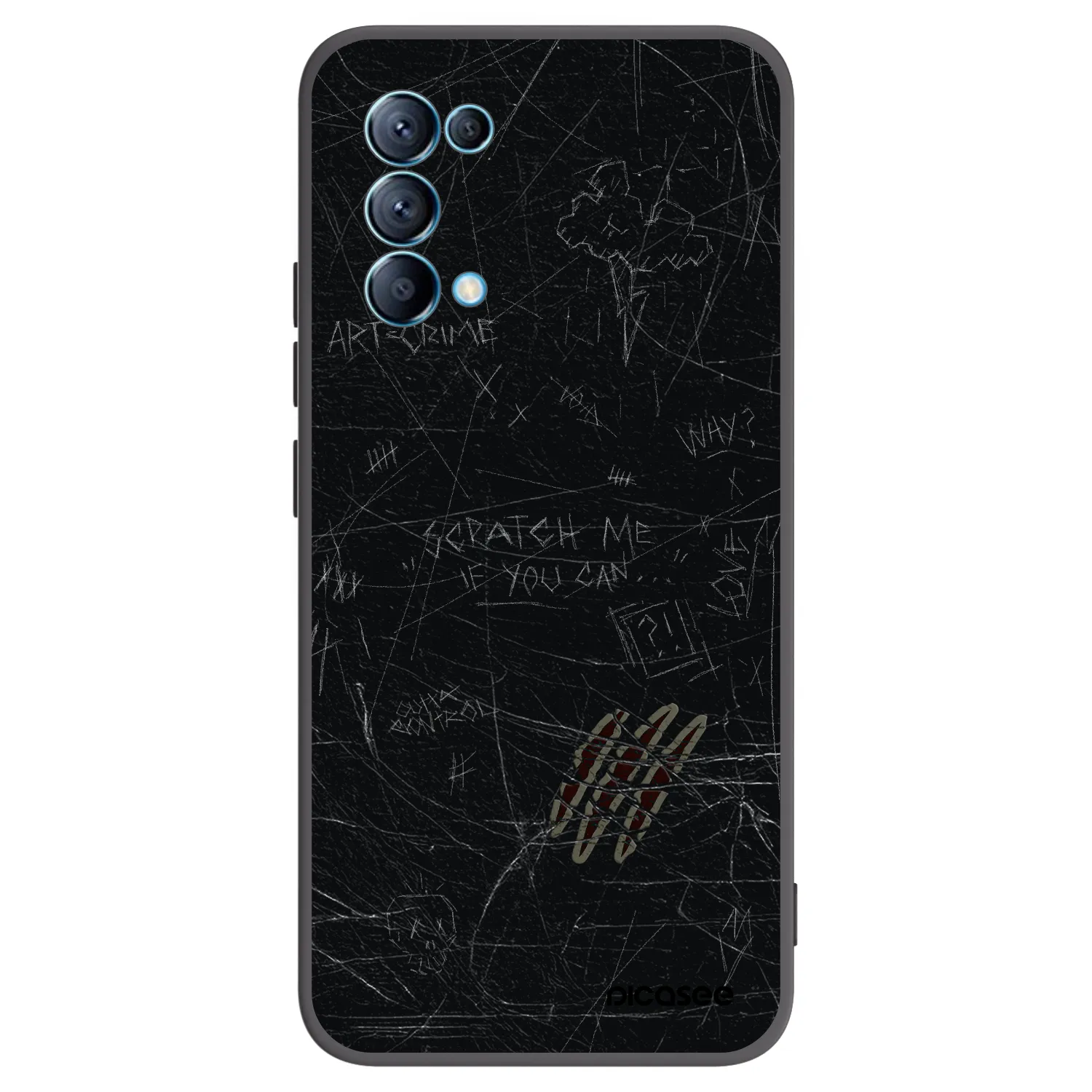 Picasee OPPO Reno 5 5G Hülle - Schwarzes Silikon - SCRATCH