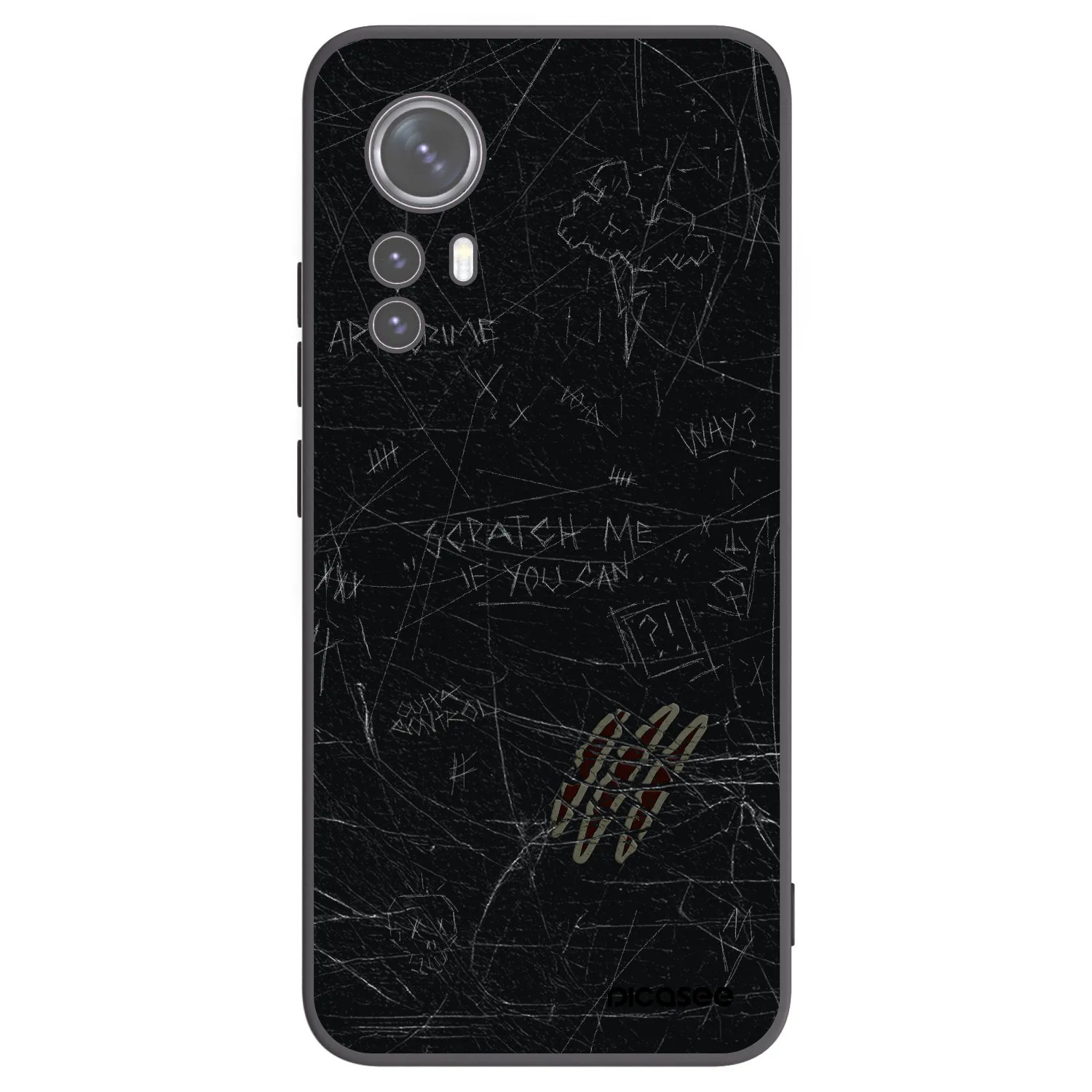 Picasee Xiaomi 12X Hülle - Schwarzes Silikon - SCRATCH