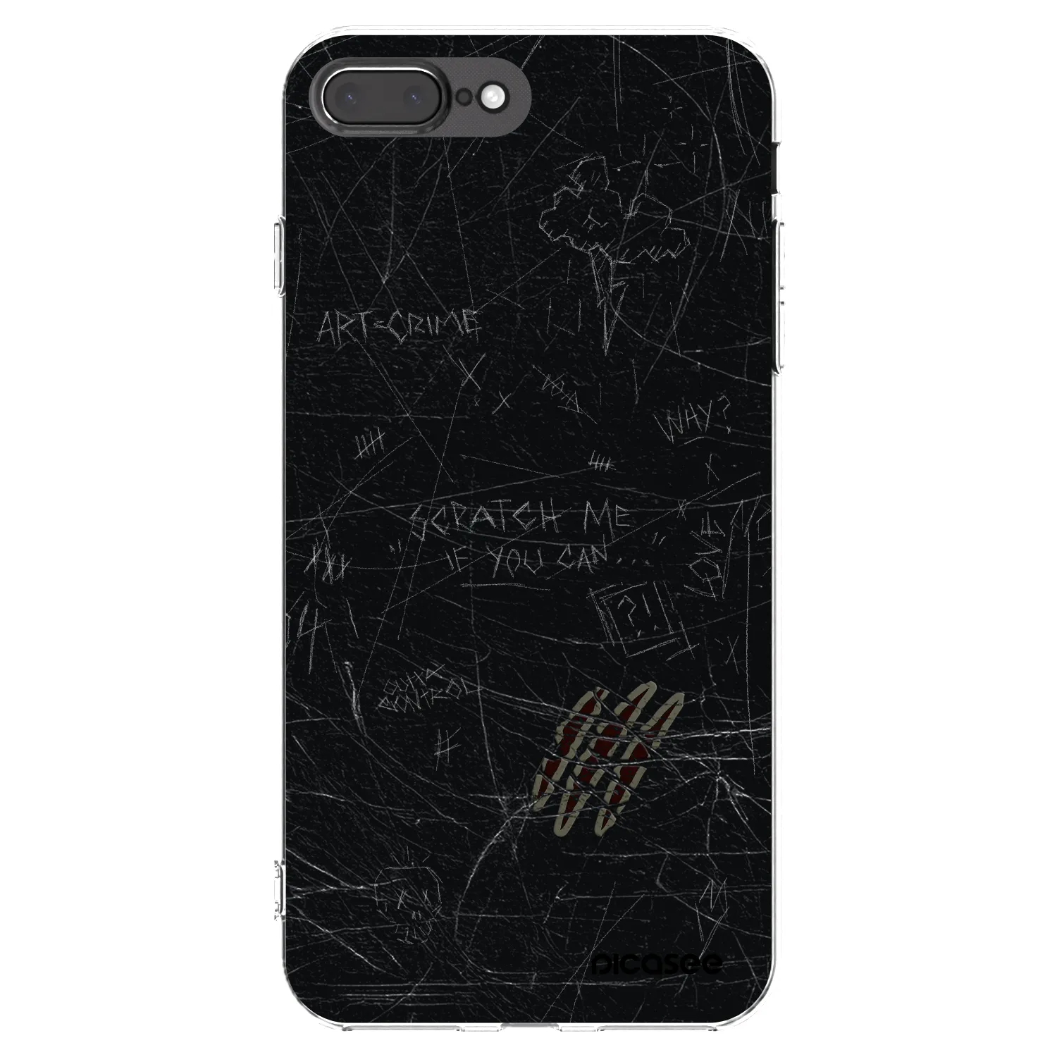 Picasee Apple iPhone 8 Plus Hülle - Transparentes Silikon - SCRATCH