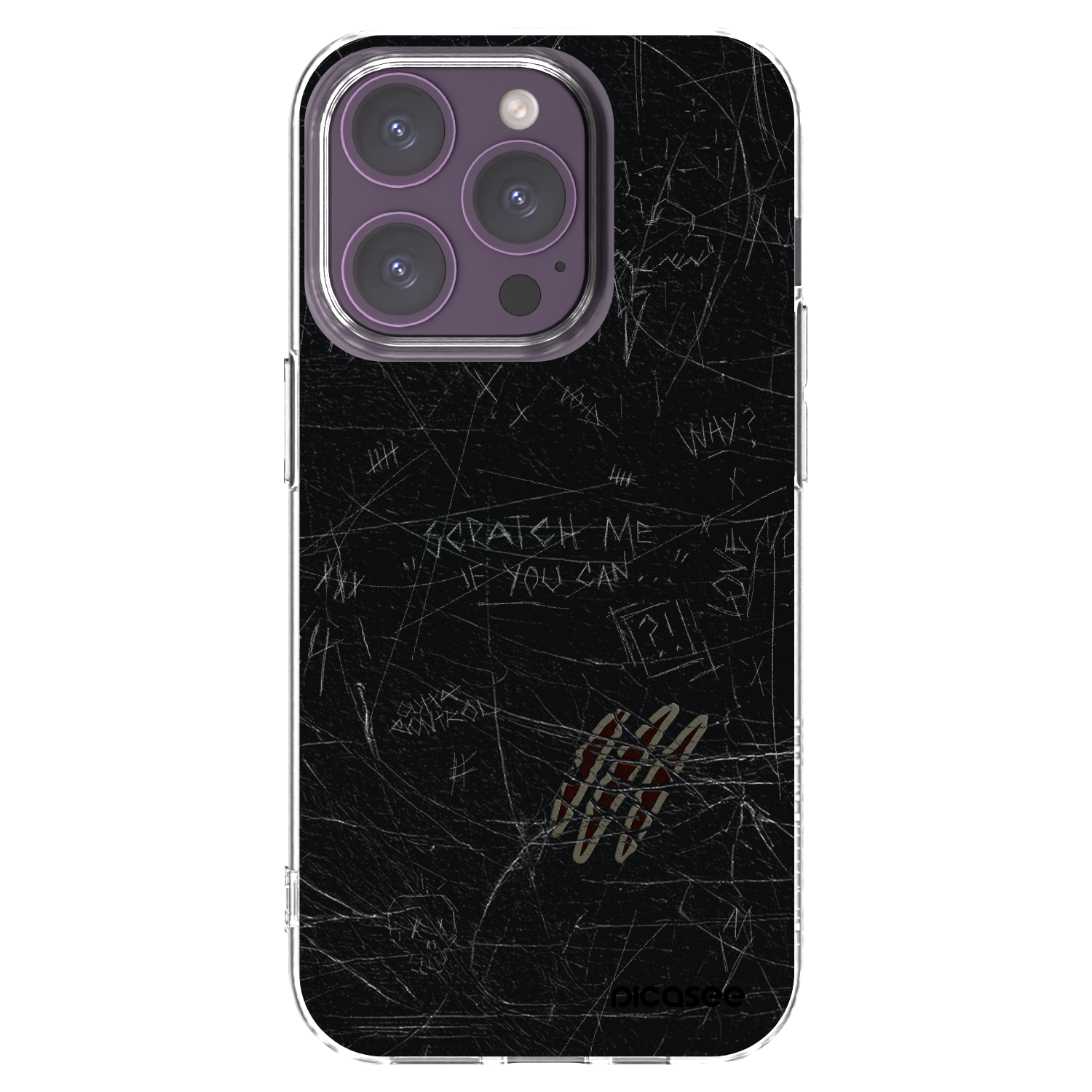 Picasee Apple iPhone 14 Pro Hülle - Transparentes Silikon - SCRATCH
