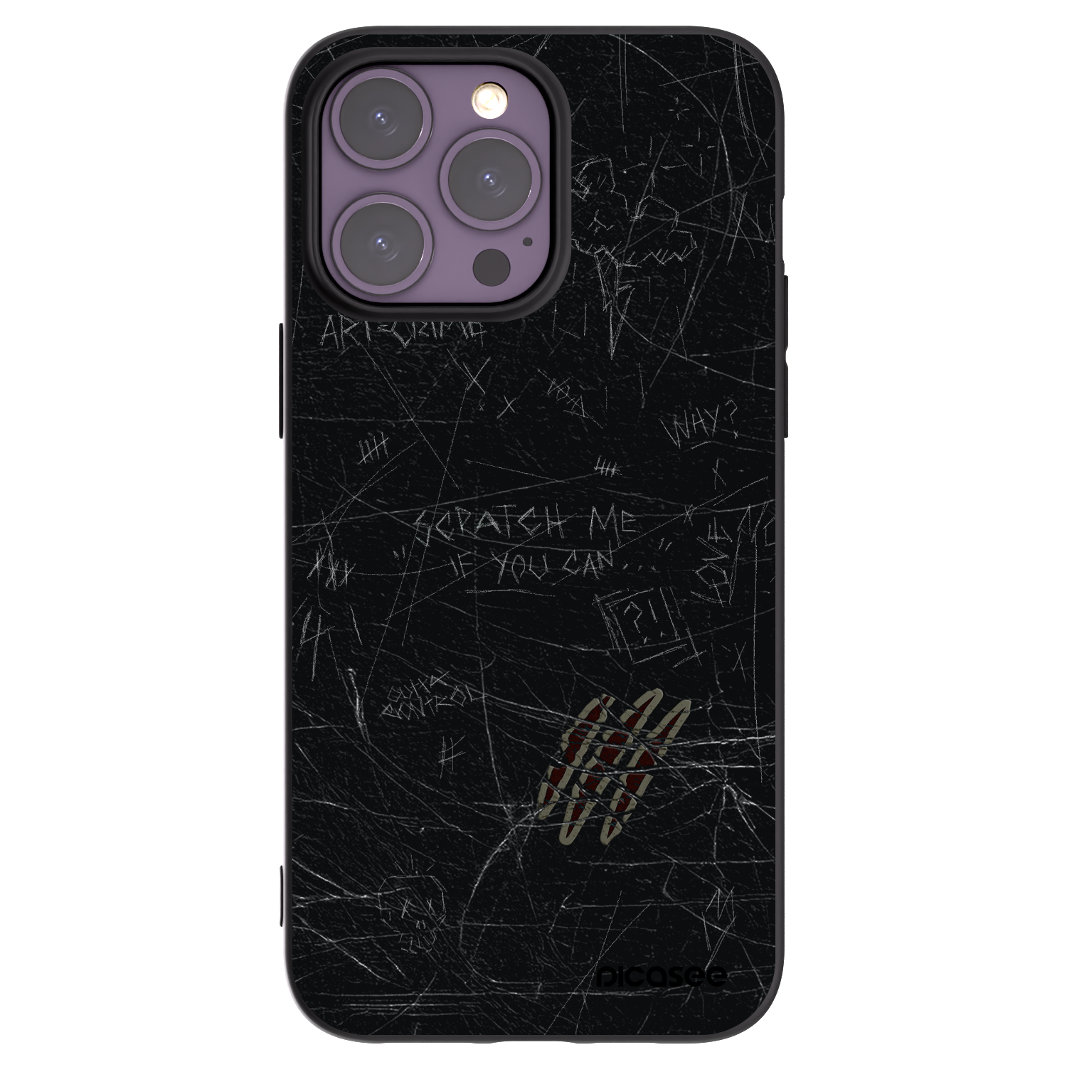 Picasee Apple iPhone 14 Pro Max Hülle - Schwarzes Silikon - SCRATCH