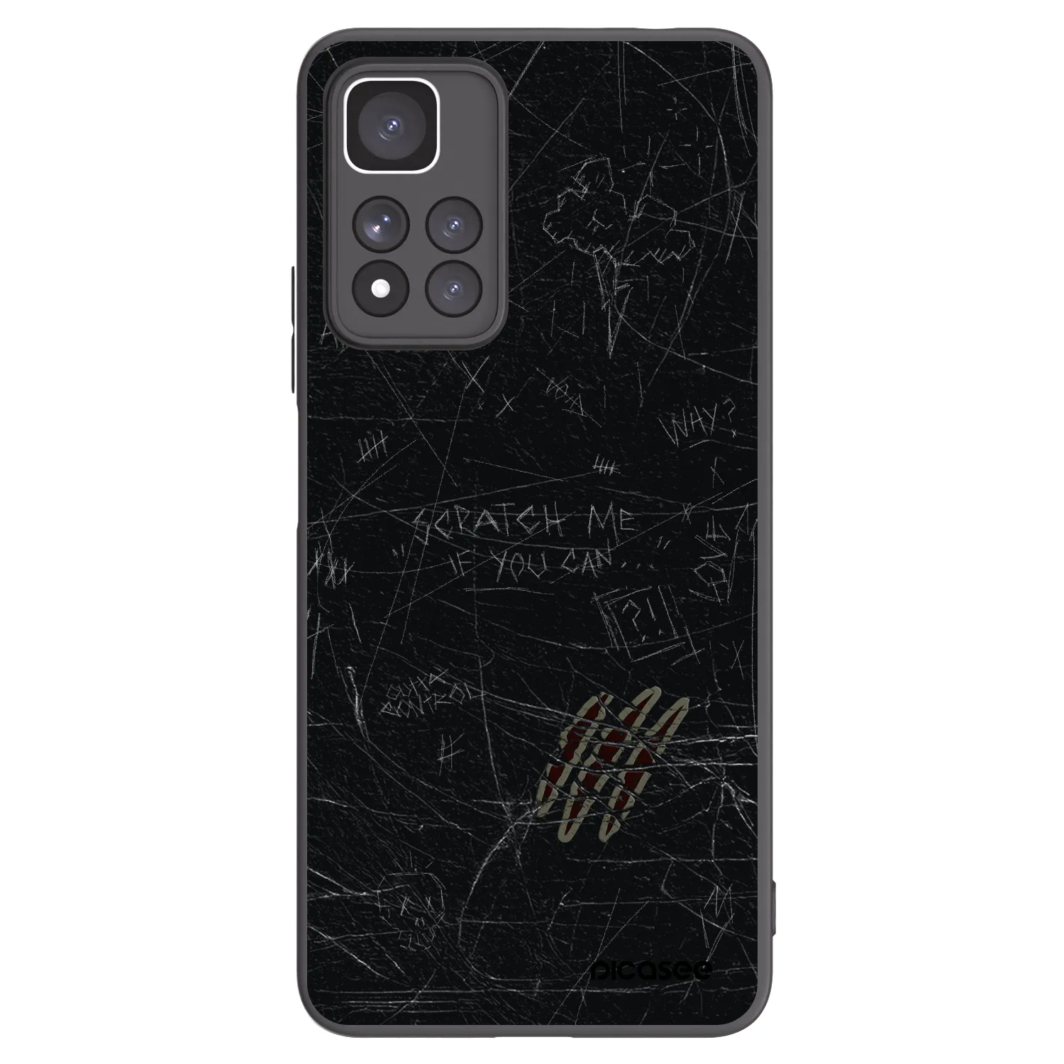 Picasee Xiaomi Redmi Note 11 Pro+ 5G Hülle - Schwarzes Silikon - SCRATCH