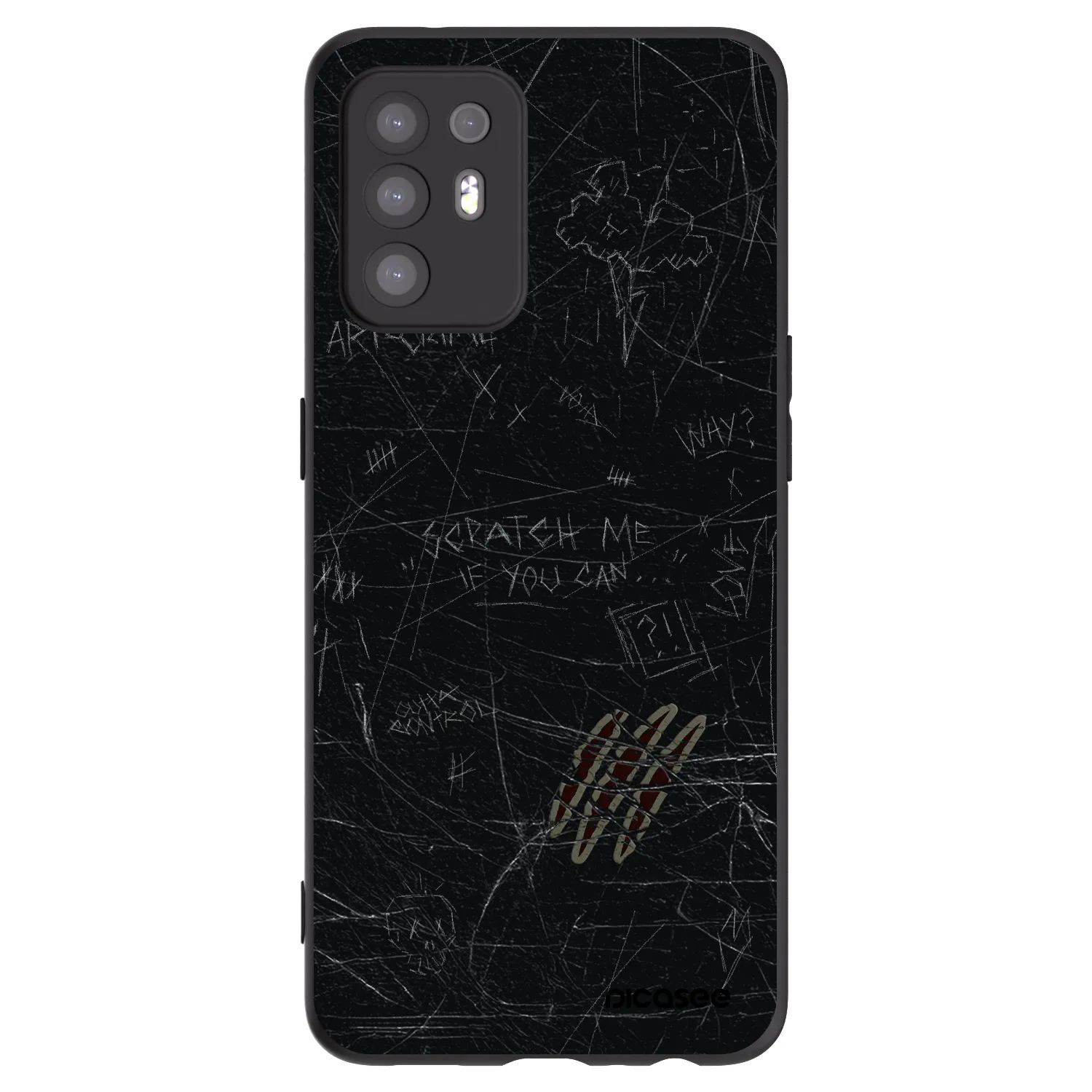 Picasee OPPO A94 5G Hülle - Schwarzes Silikon - SCRATCH