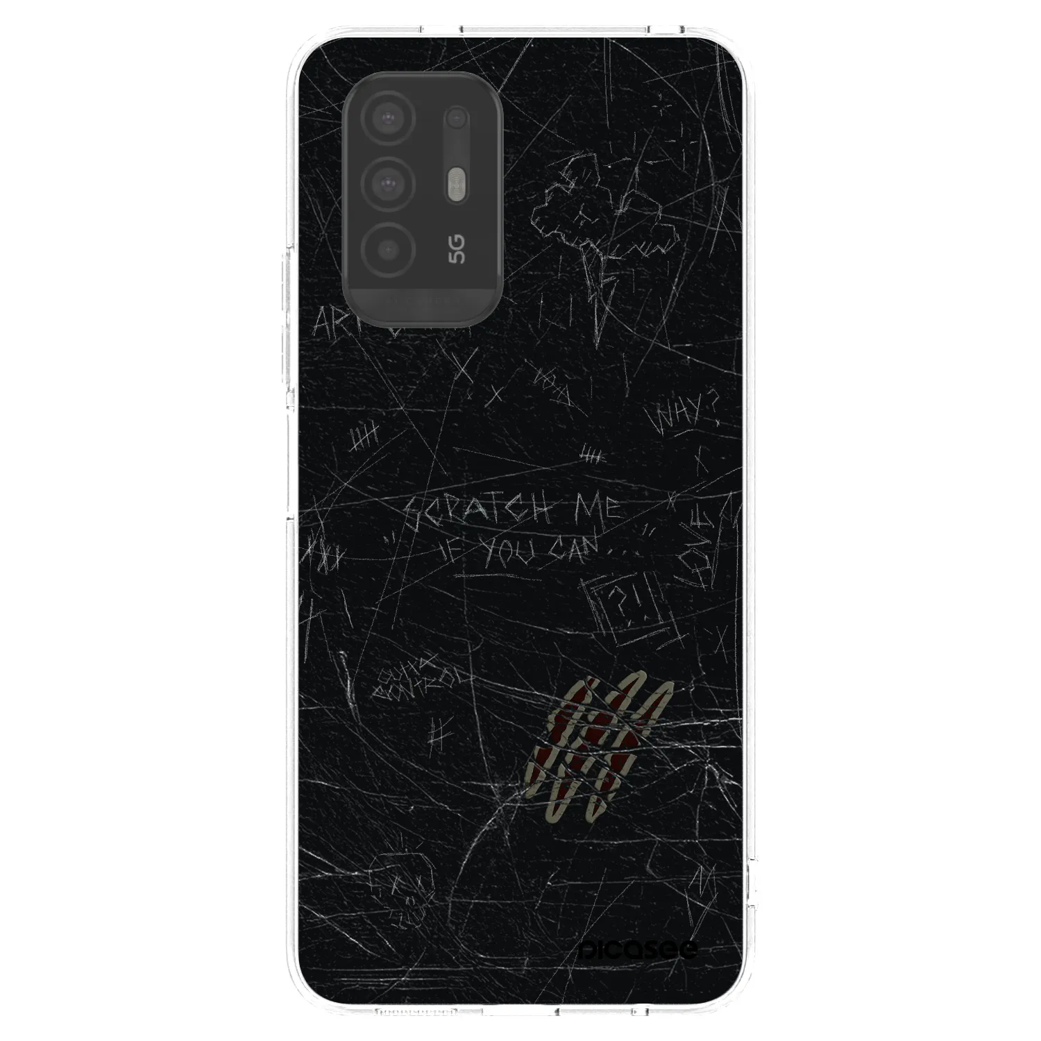 Picasee OPPO A94 5G Hülle - Transparentes Silikon - SCRATCH