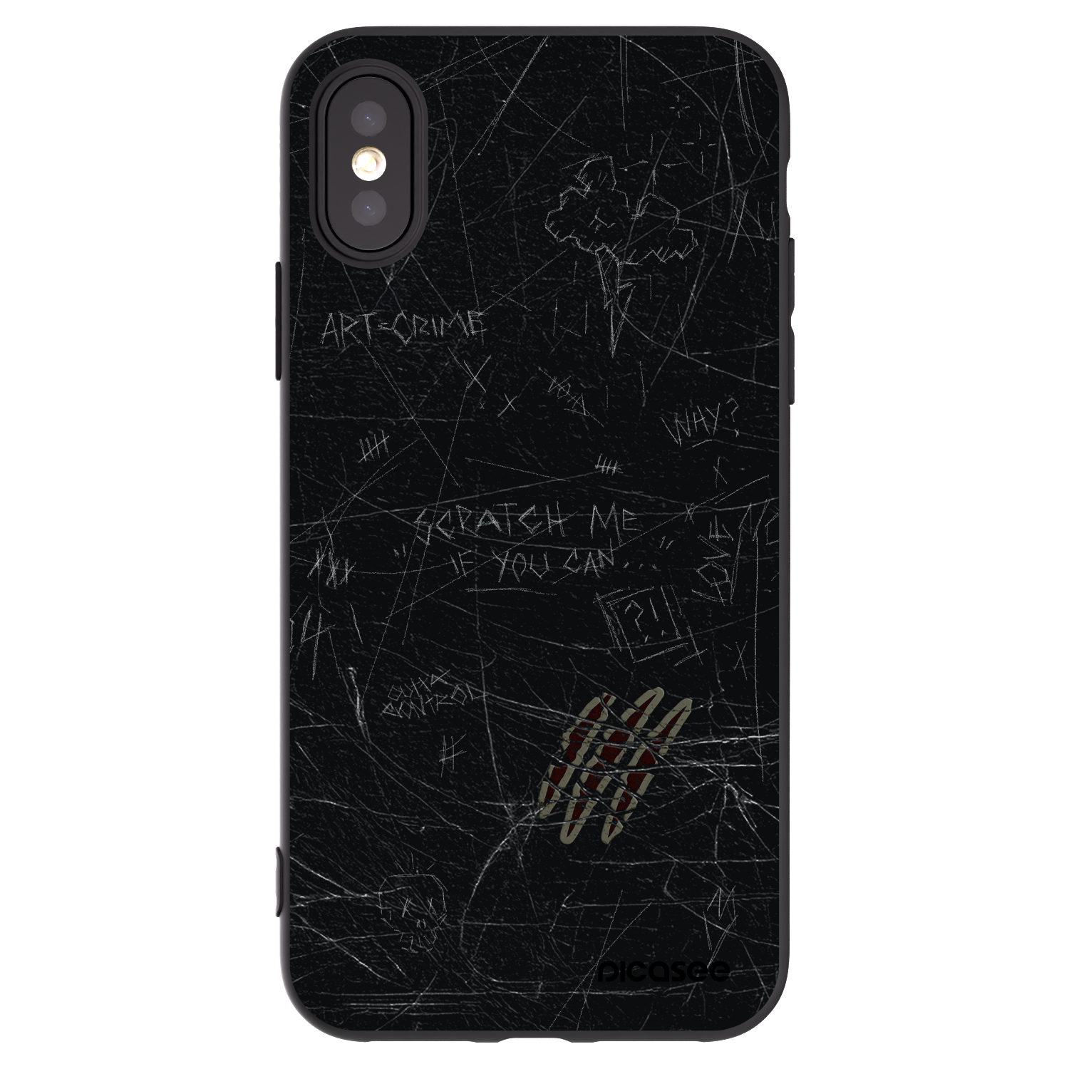 Picasee Apple iPhone X/XS Hülle - Schwarzes Silikon - SCRATCH