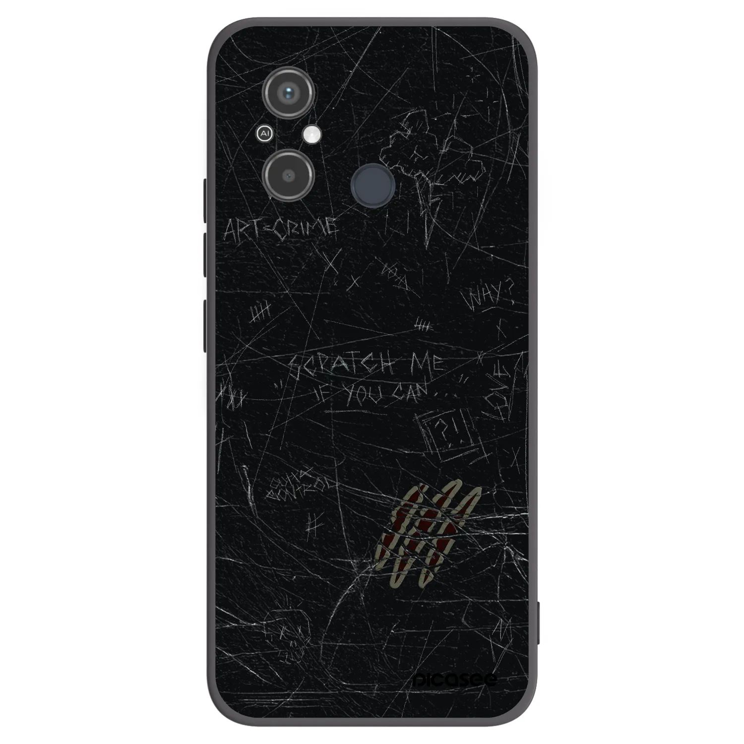 Picasee Xiaomi Redmi 12C Hülle - Schwarzes Silikon - SCRATCH