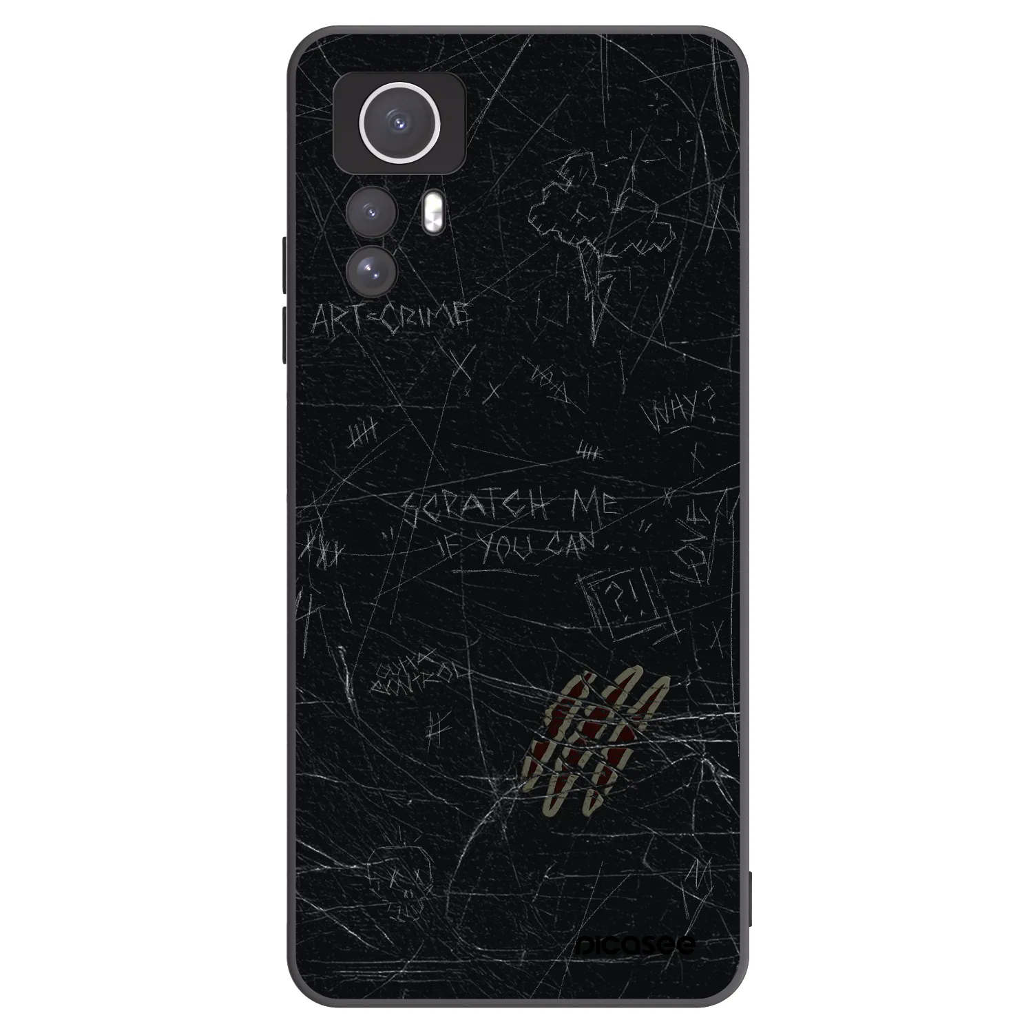 Picasee Xiaomi Redmi Note 12S Hülle - Schwarzes Silikon - SCRATCH