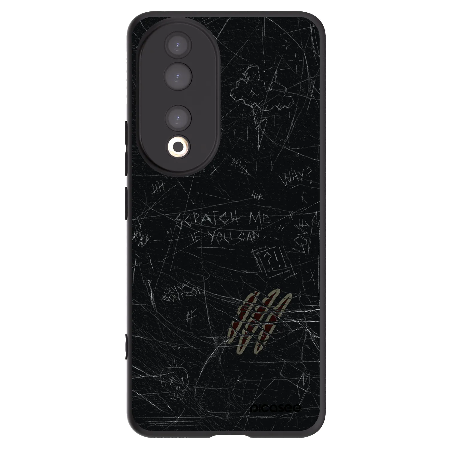 Picasee Honor 90 5G Hülle - Schwarzes Silikon - SCRATCH