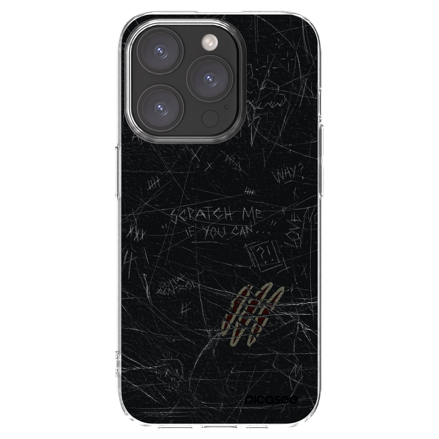 Picasee Apple iPhone 15 Pro Hülle - Transparentes Silikon - SCRATCH