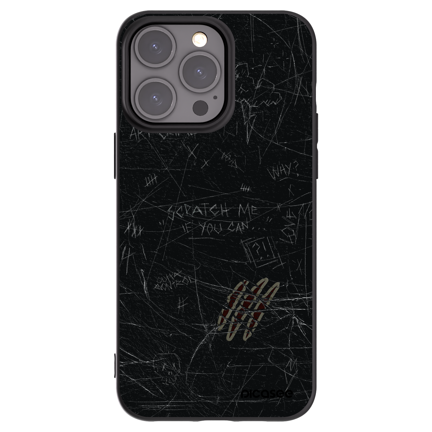 Picasee Apple iPhone 15 Pro Max Hülle - Schwarzes Silikon - SCRATCH