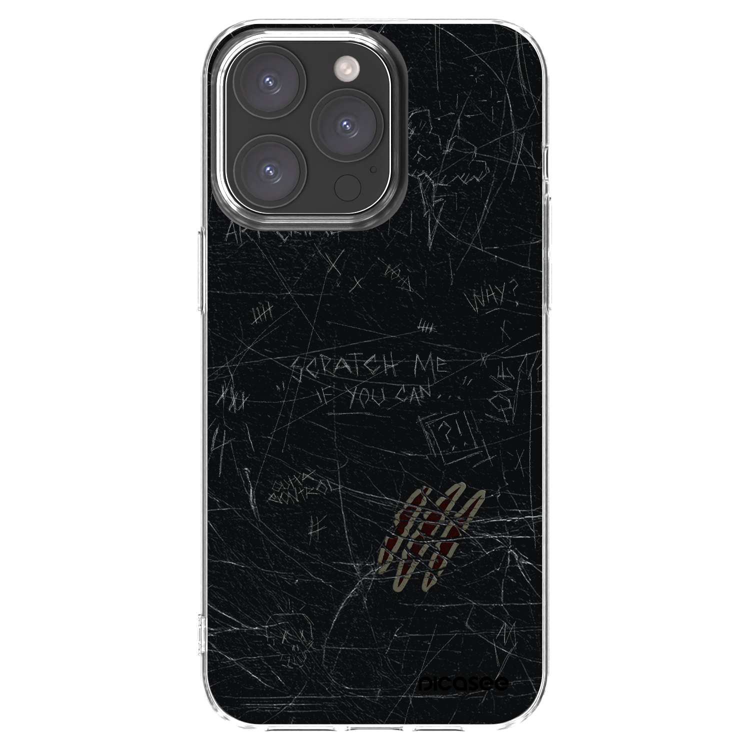 Picasee Apple iPhone 15 Pro Max Hülle - Transparentes Silikon - SCRATCH